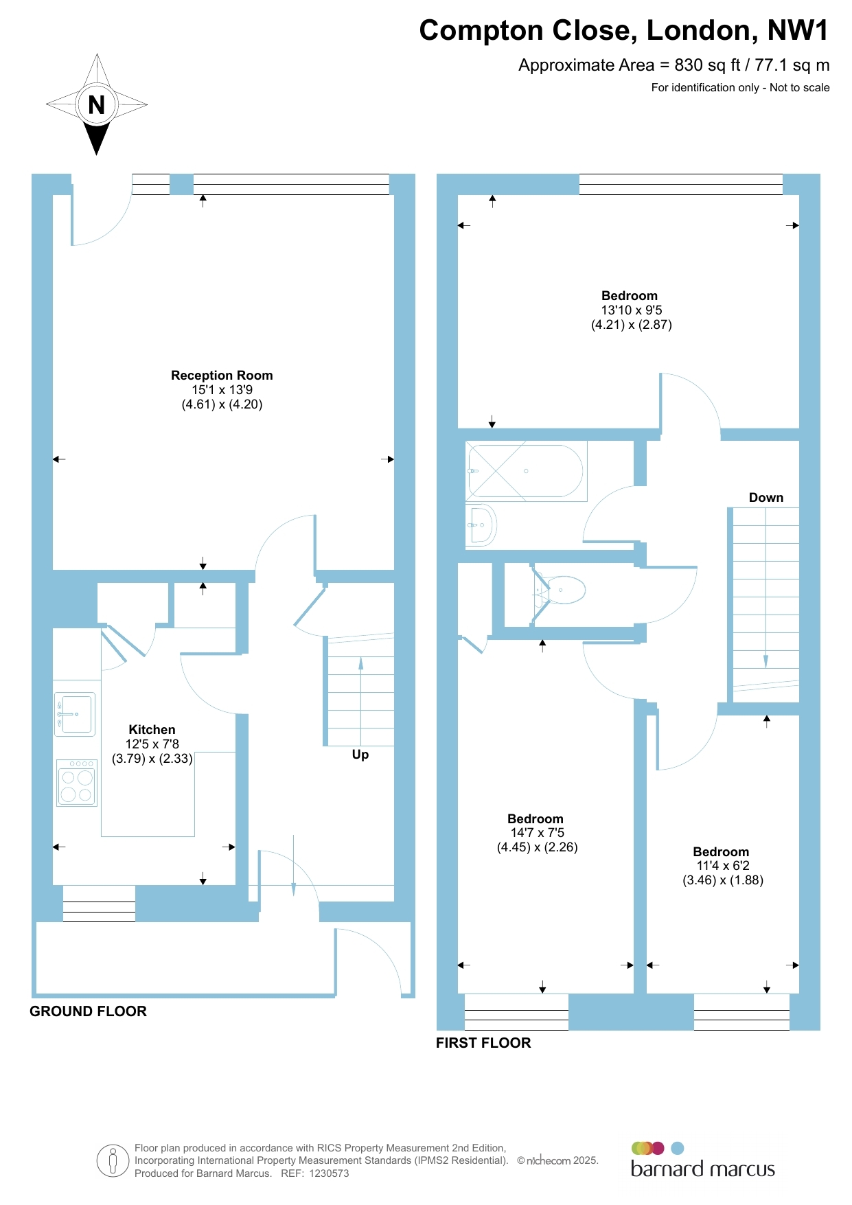 12, Compton Close, London floorplan