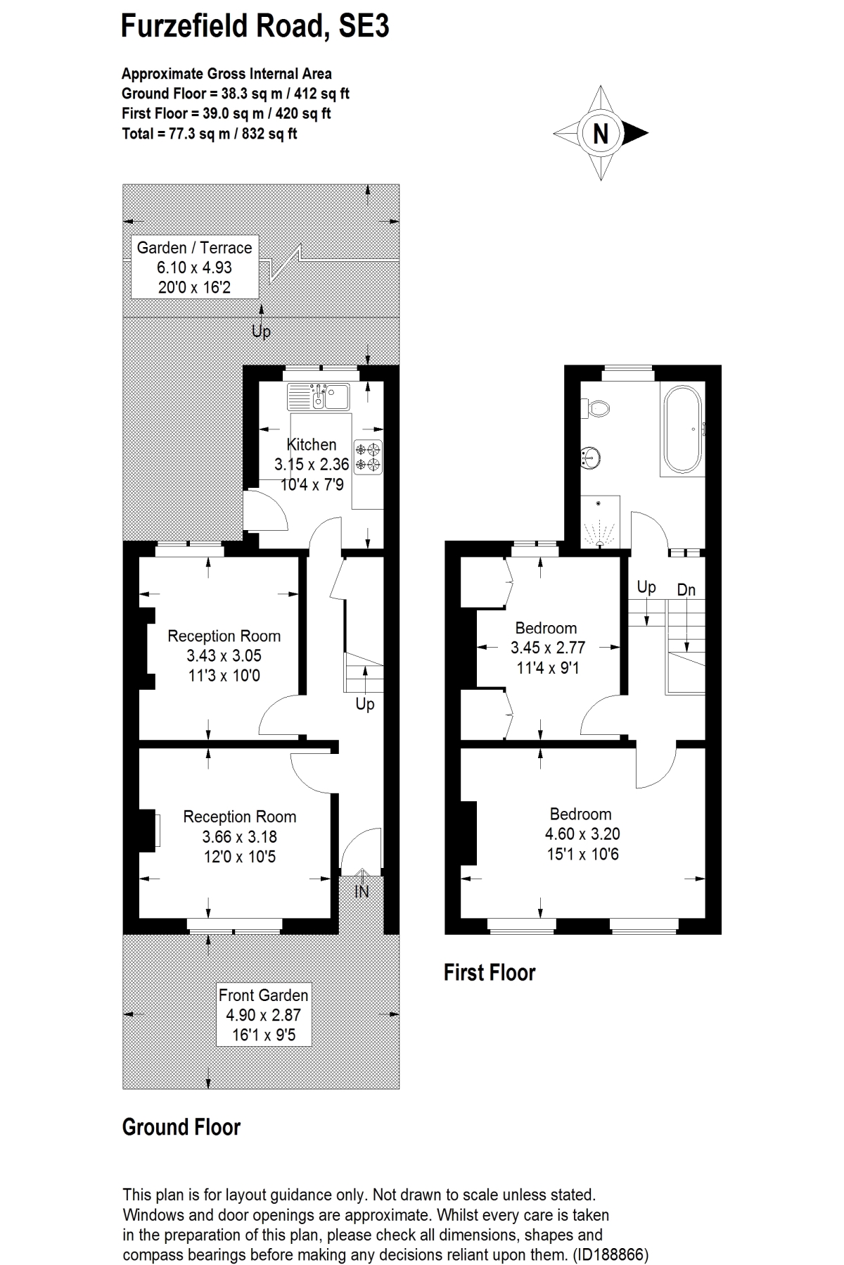 Furzefield Road, London SE3, 2 bedroom terraced house for sale