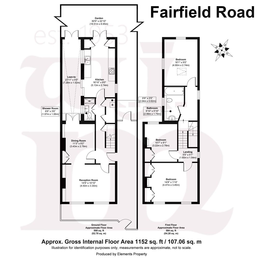 2, Fairfield Road, Bow floorplan