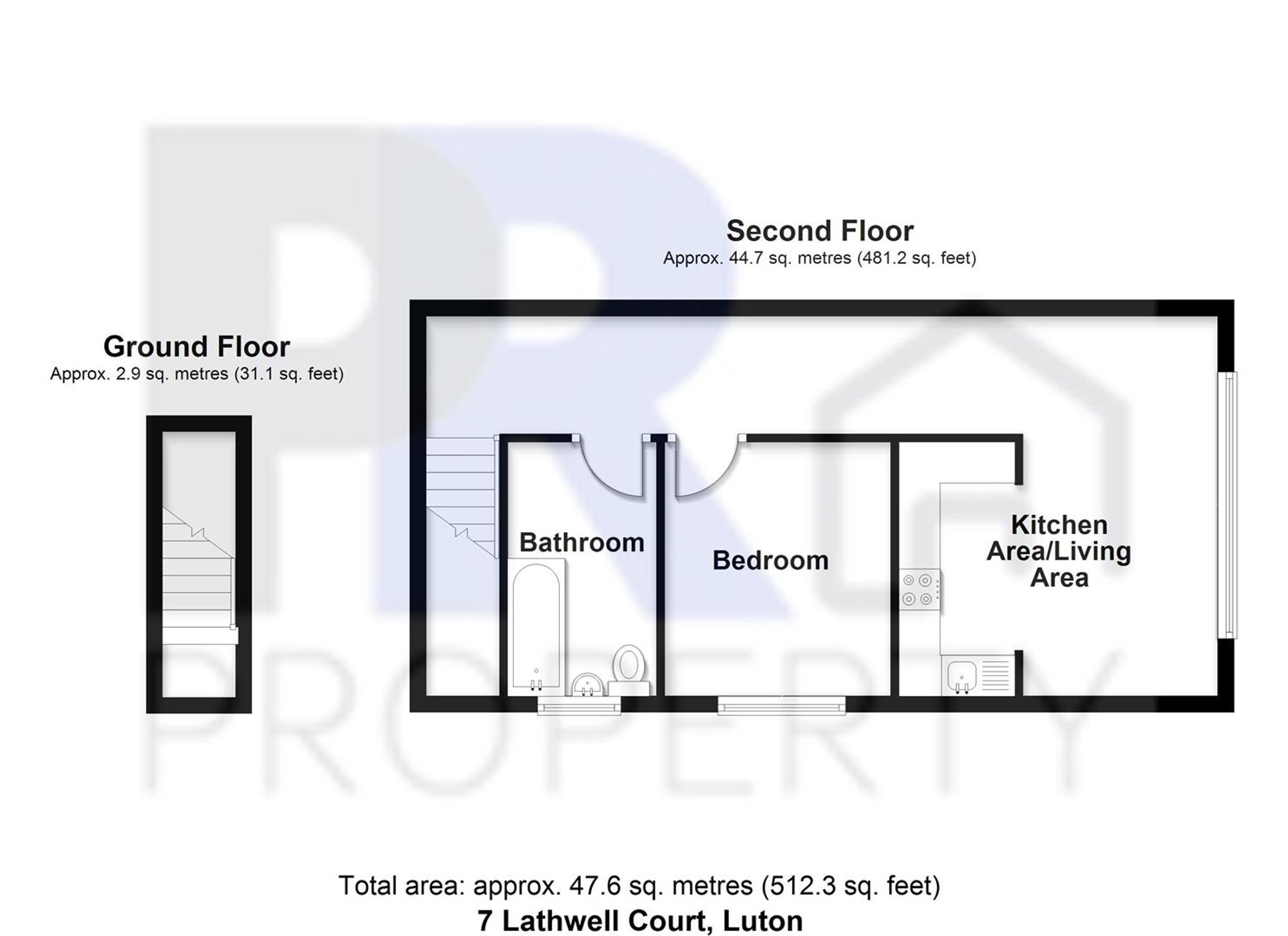Flat 7, Lathwell Court Reginald Street, Luton floorplan