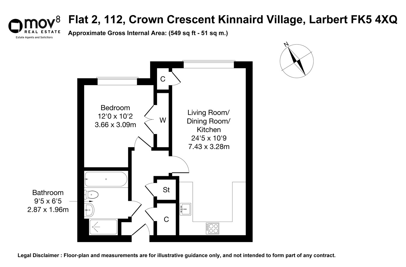 Crown Crescent, Kinnaird Village, Larbert FK5, 1 bedroom flat for sale