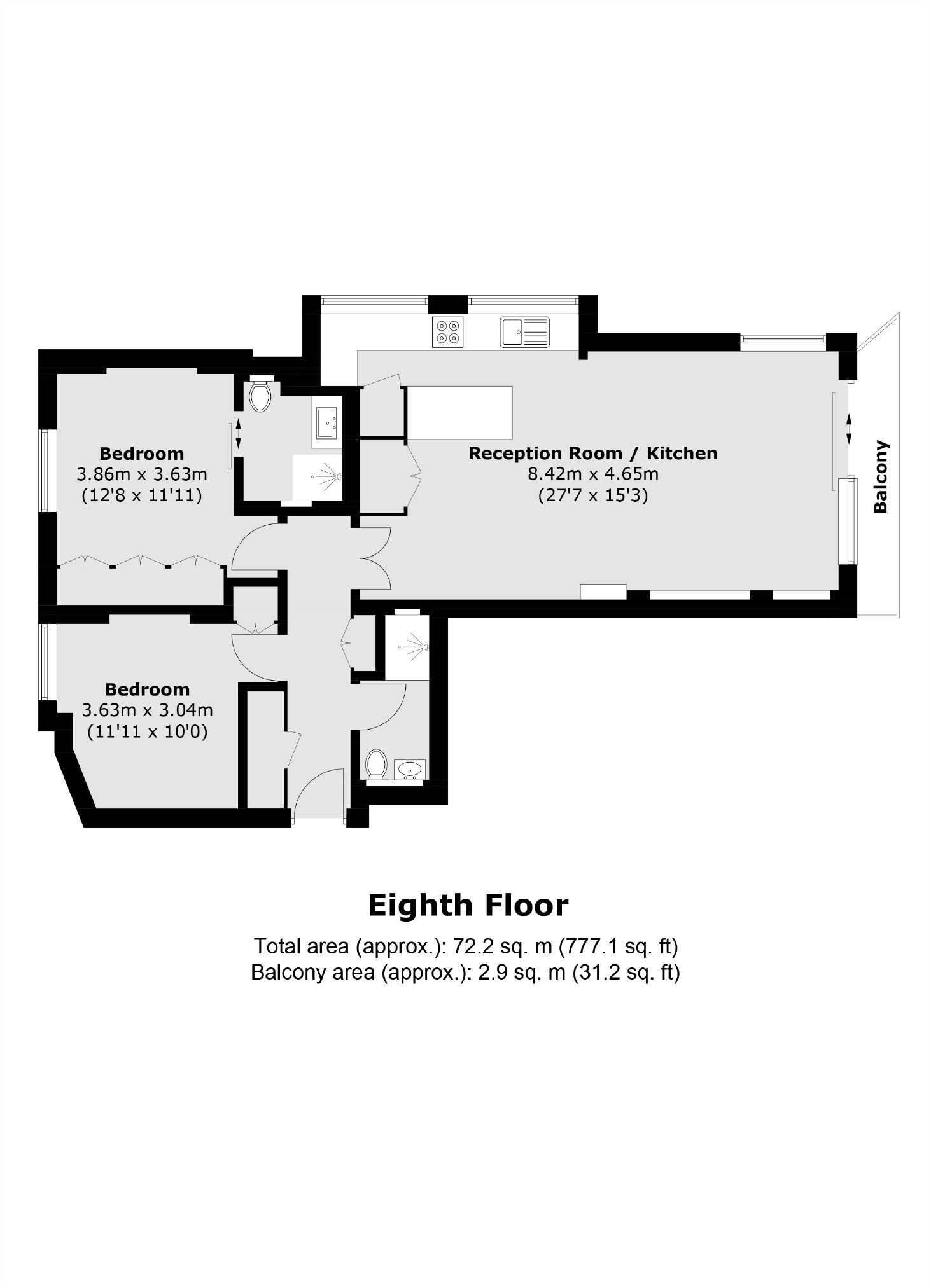 Flat 49, West One House, 48, Wells Street, London floorplan