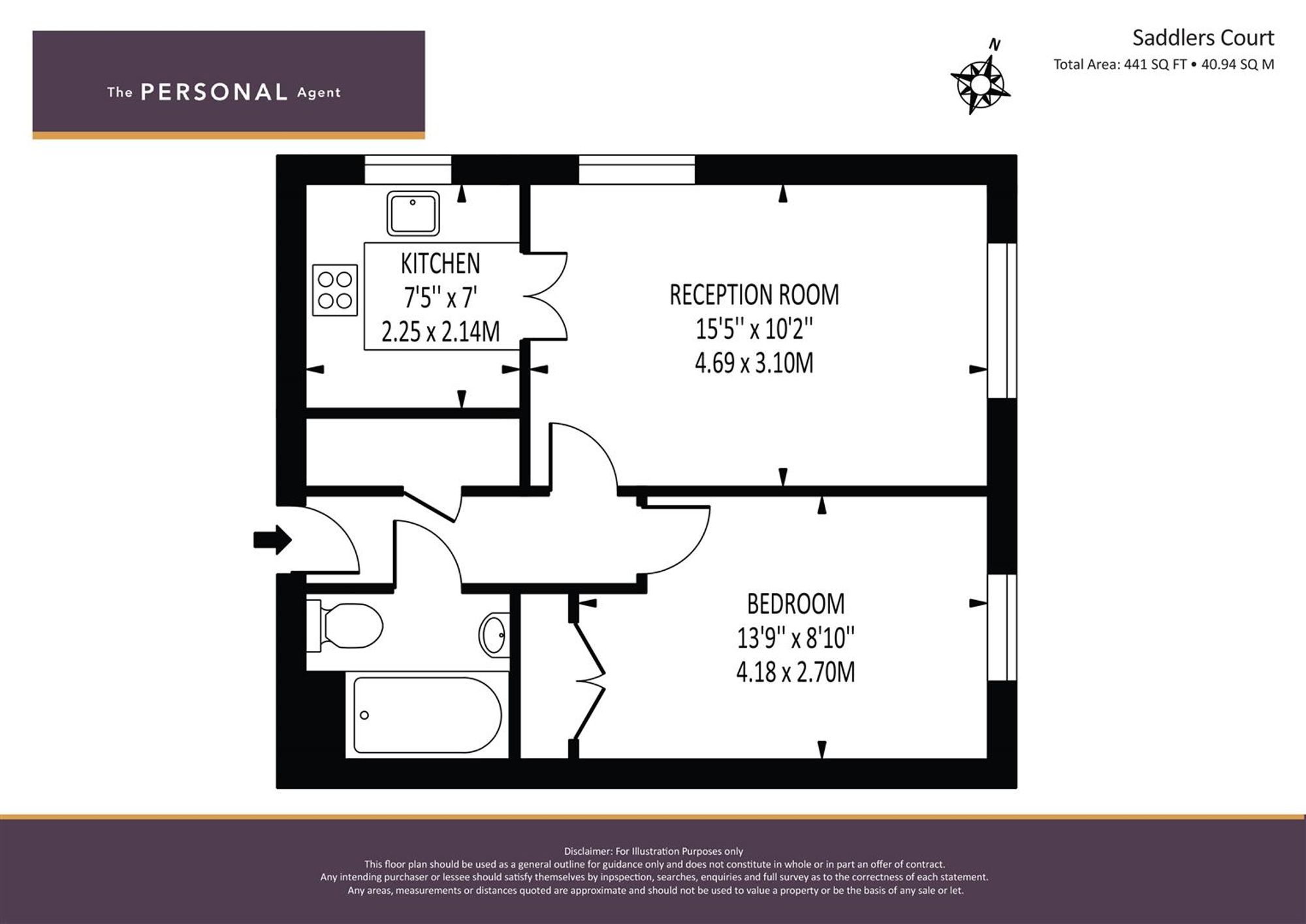 Flat 36, Saddlers Court South Street, Epsom floorplan