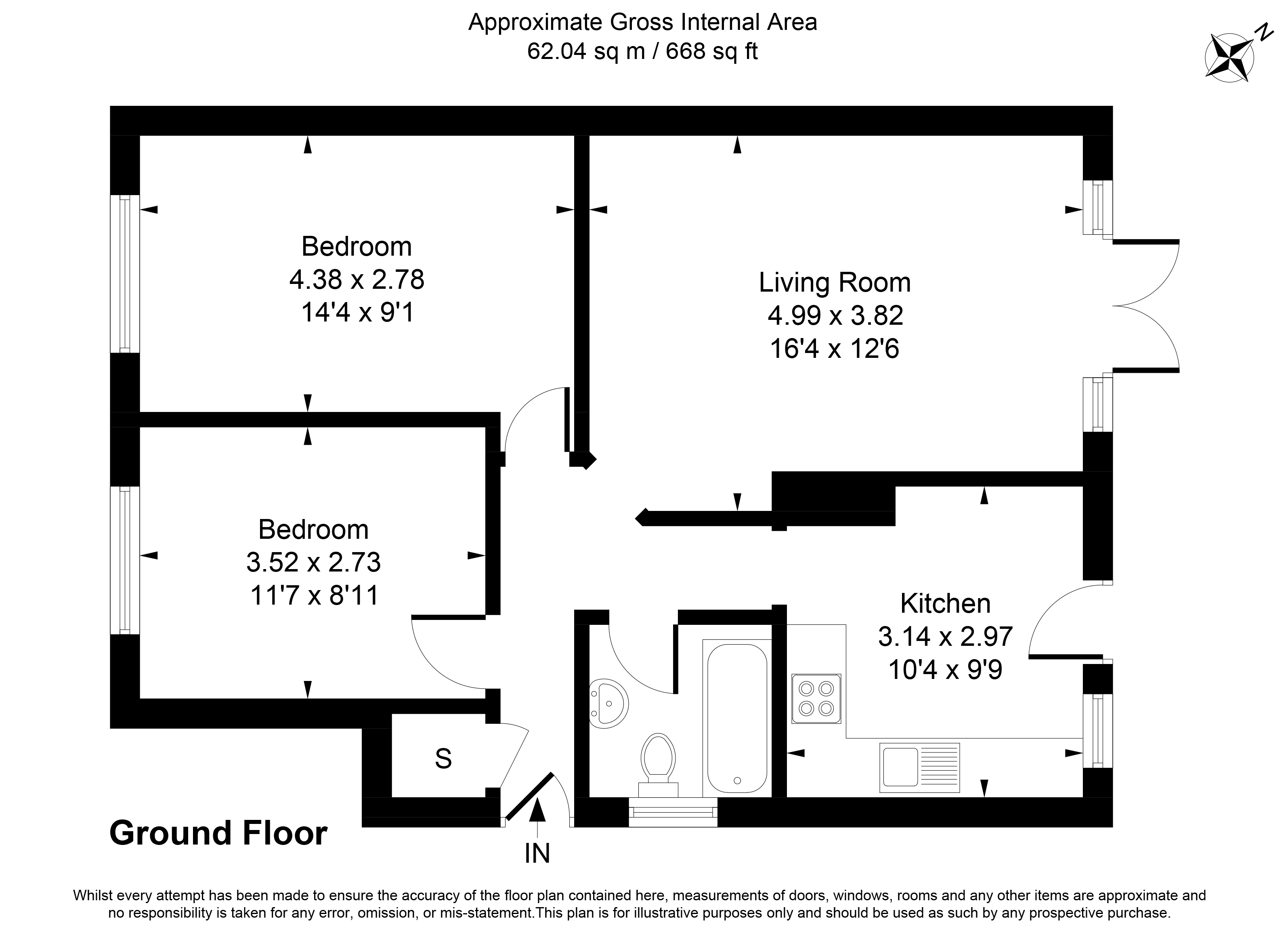 50, Warren Road, Ashford floorplan