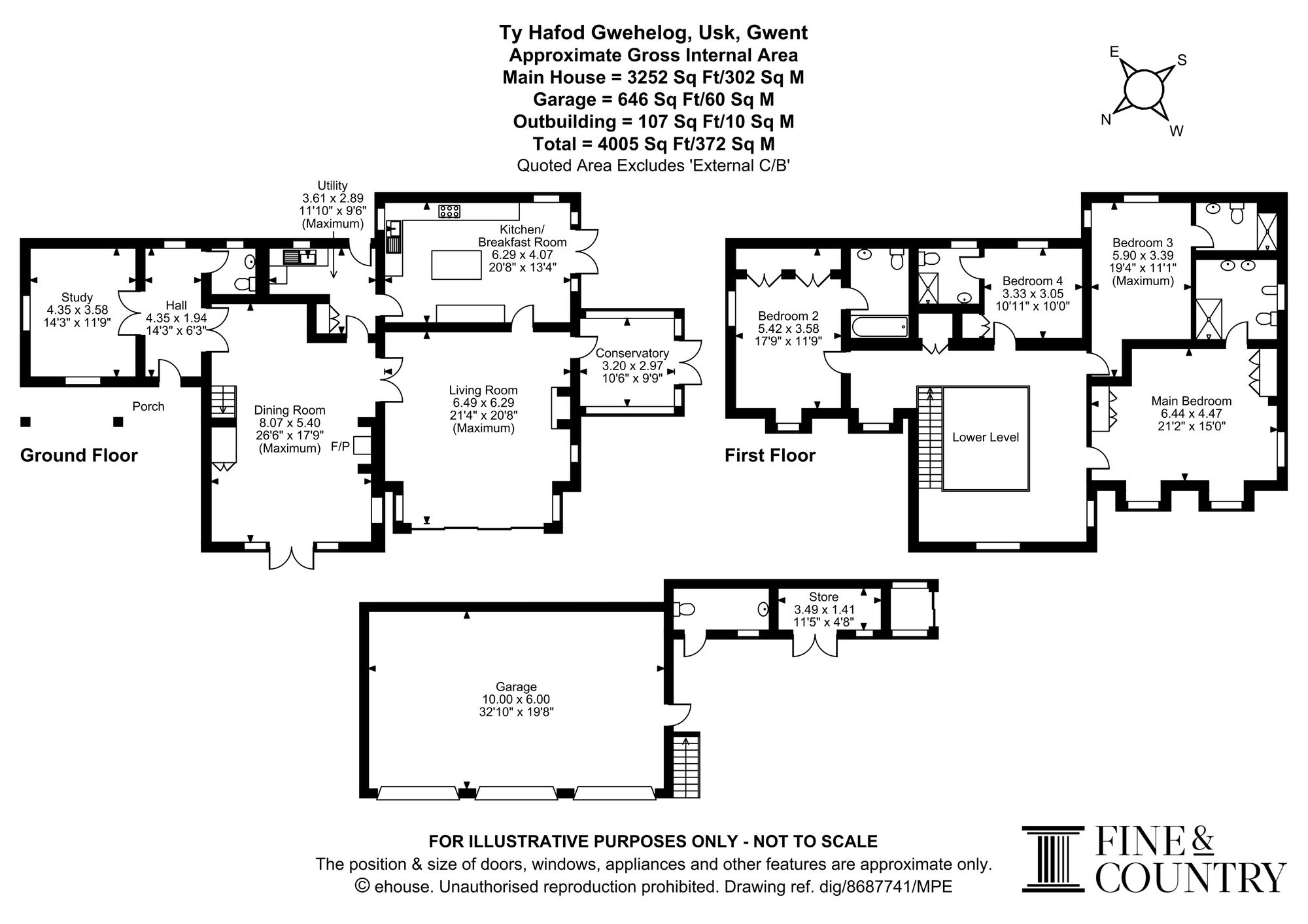 Ty Hafod, Usk floorplan