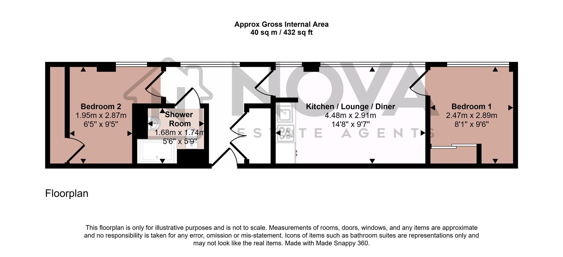 Flat 54, Arrowhead House, Laporte Way, Luton floorplan