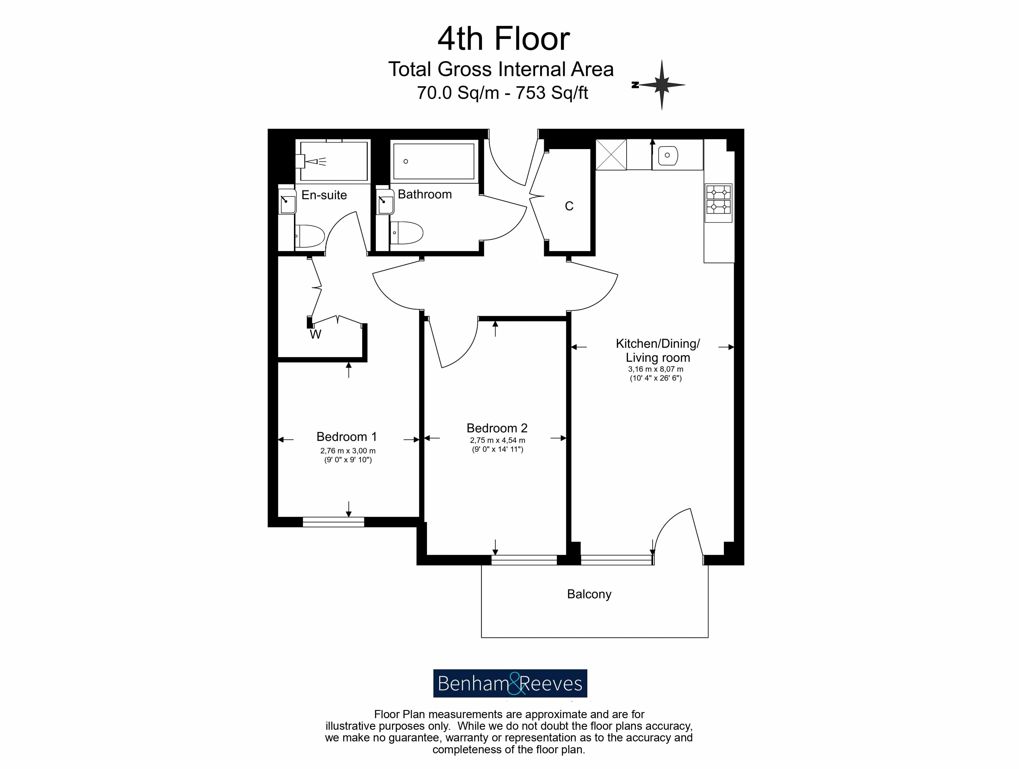 Flat 63, Fermont House, 15, Beaufort Square, Colindale floorplan