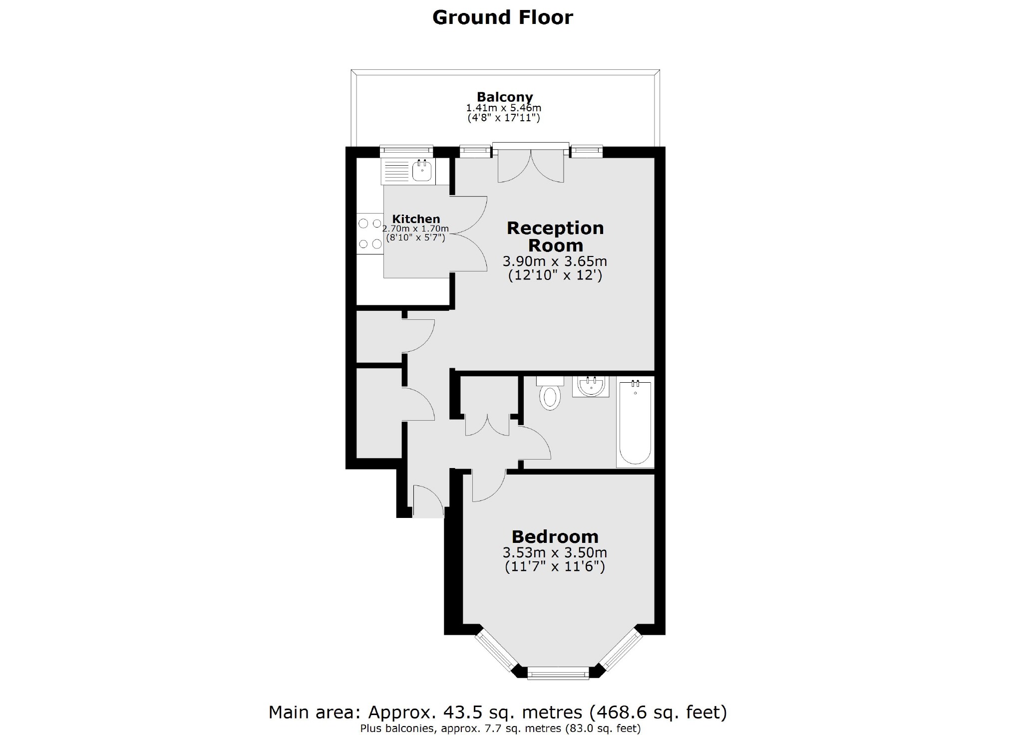 Flat 1, 8, Lisgar Terrace, London floorplan