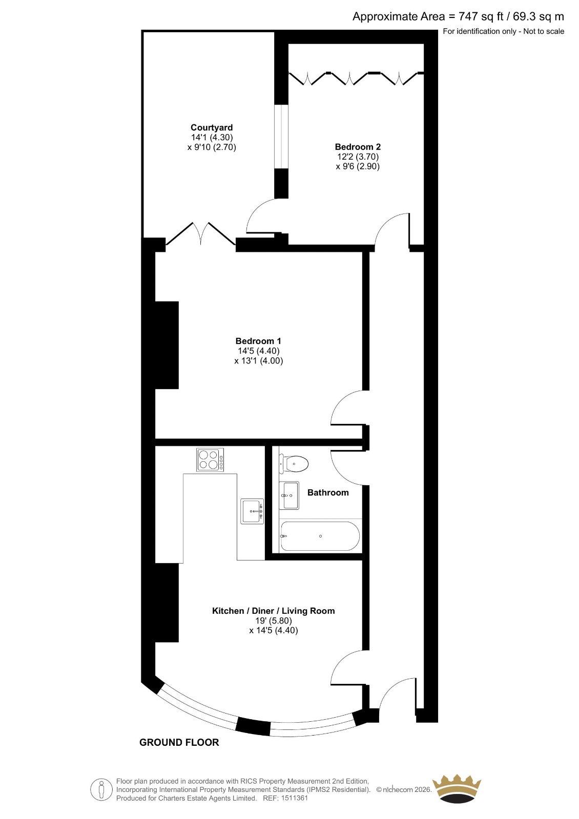 Flat 1, 57/58, Brunswick Road, Hove floorplan