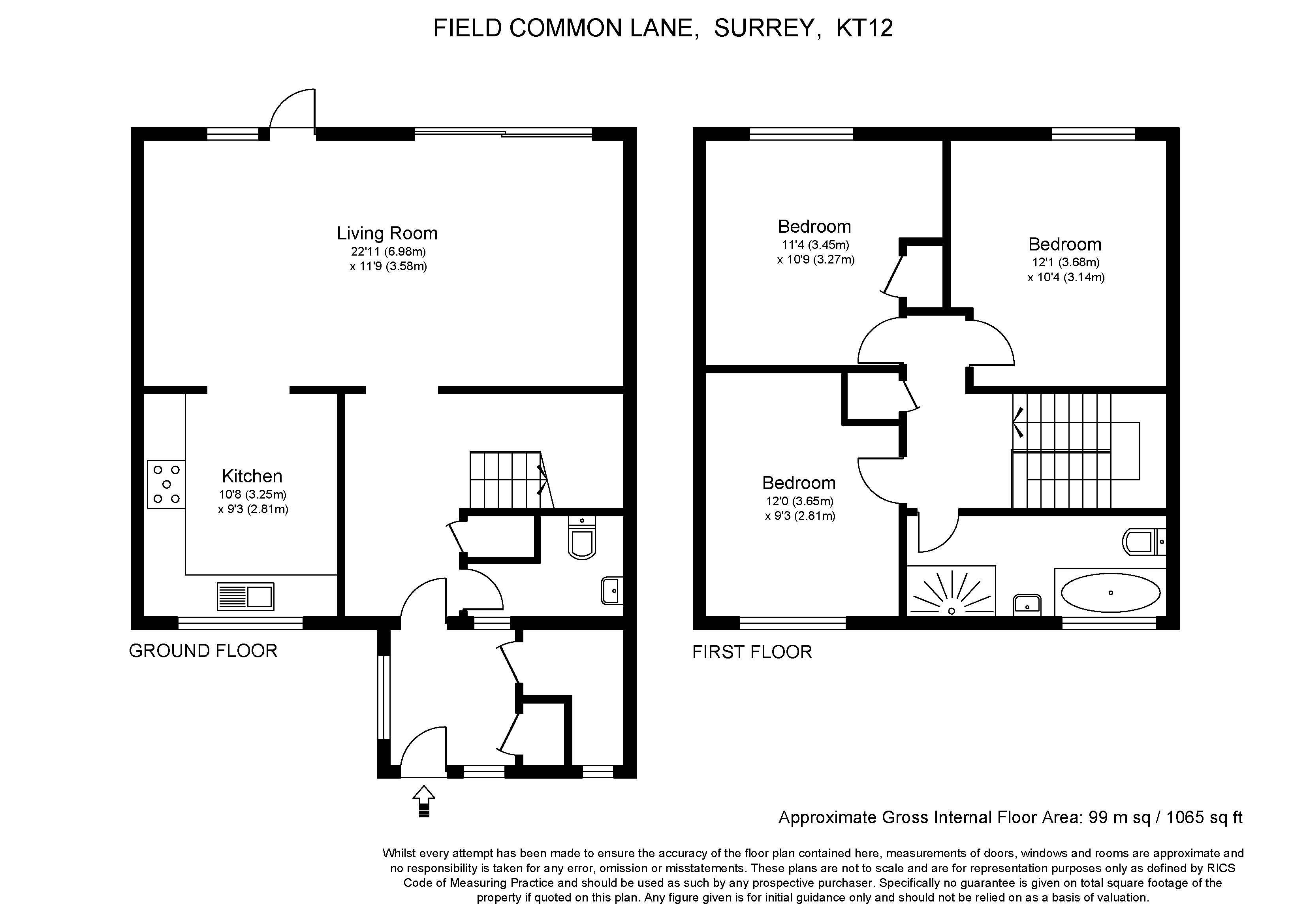 9, Field Common Lane, Walton-On-Thames floorplan