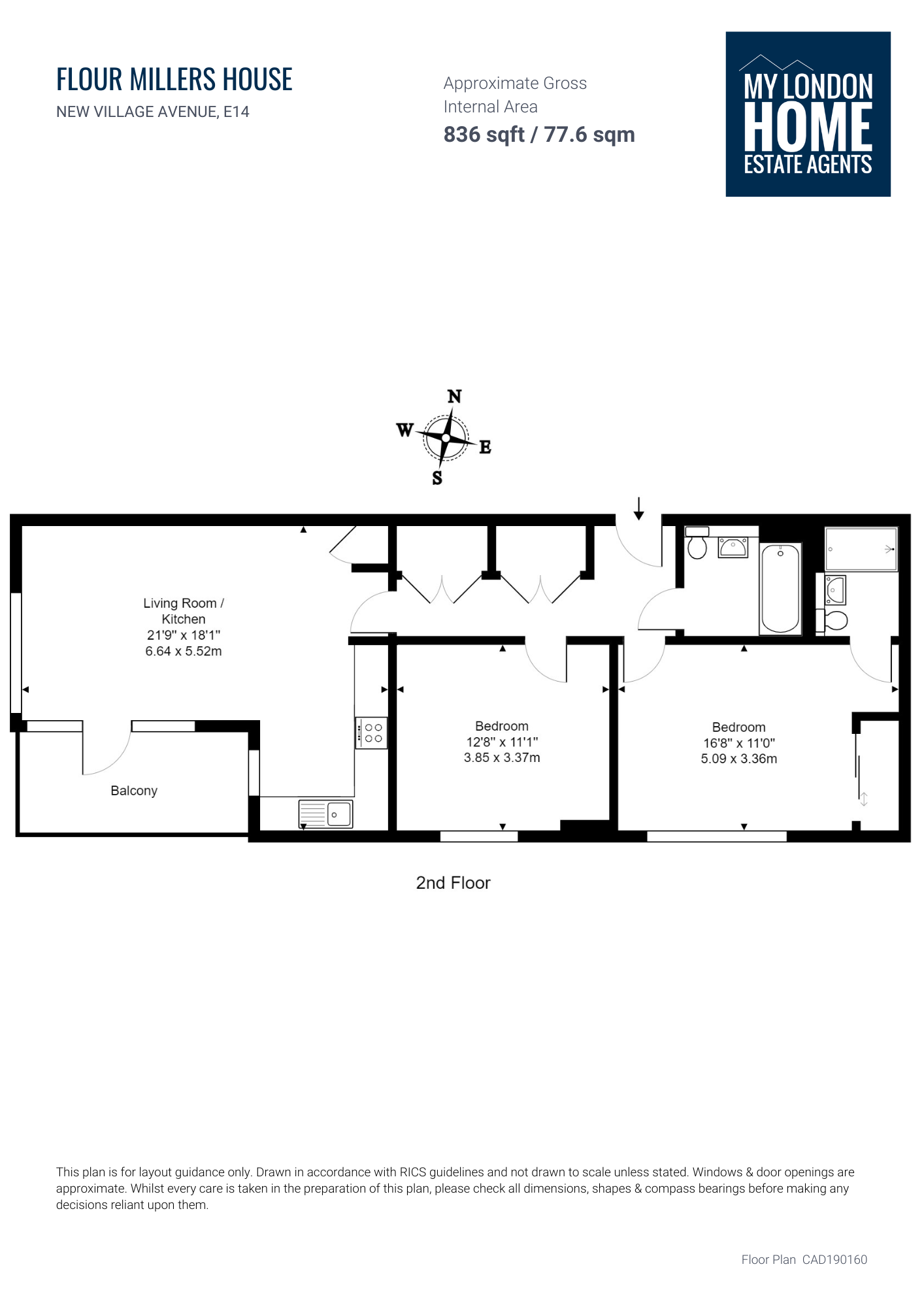 202, Flour Millers House, 67 New Village Avenue floorplan