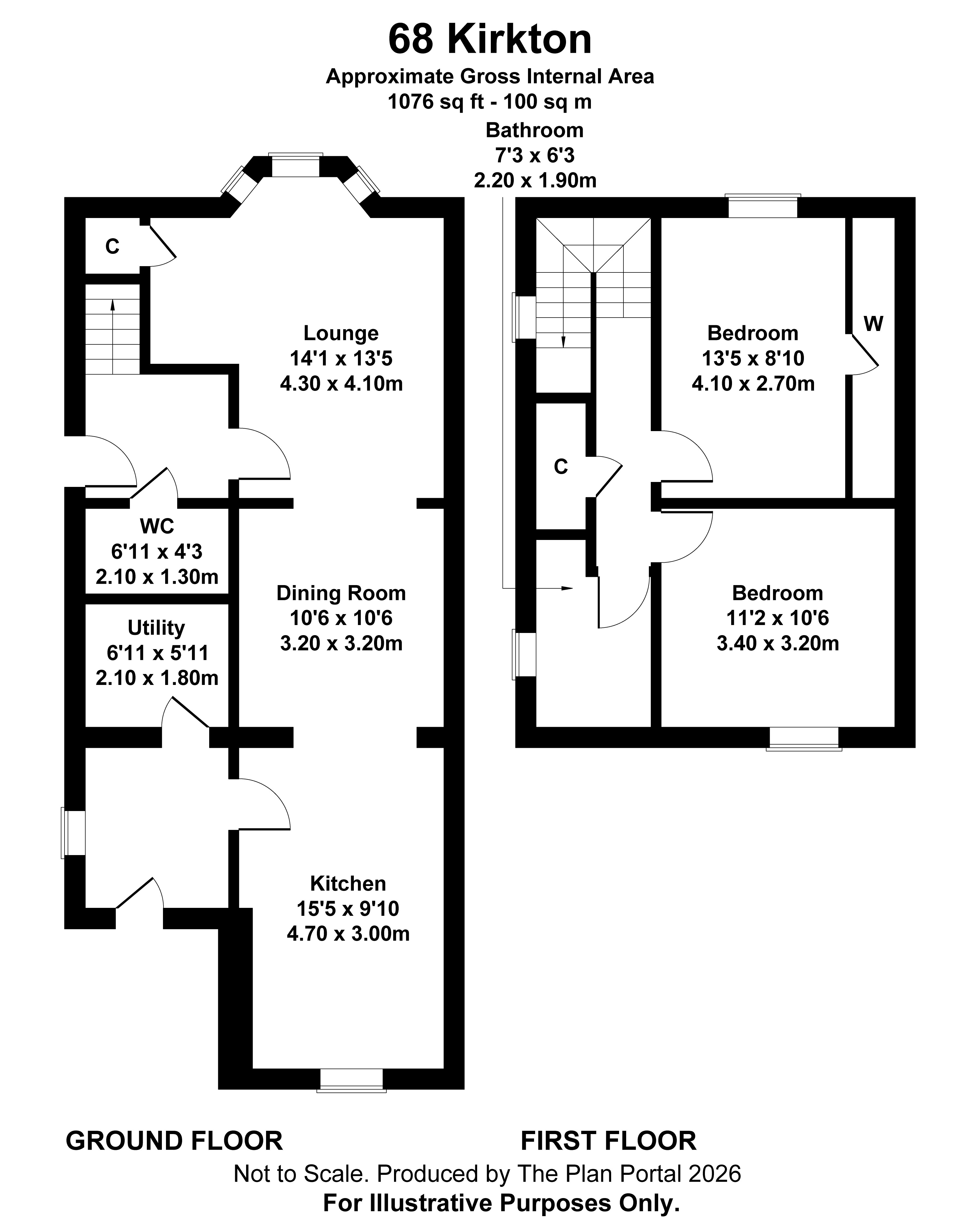 68, Kirkton Avenue, Glasgow floorplan