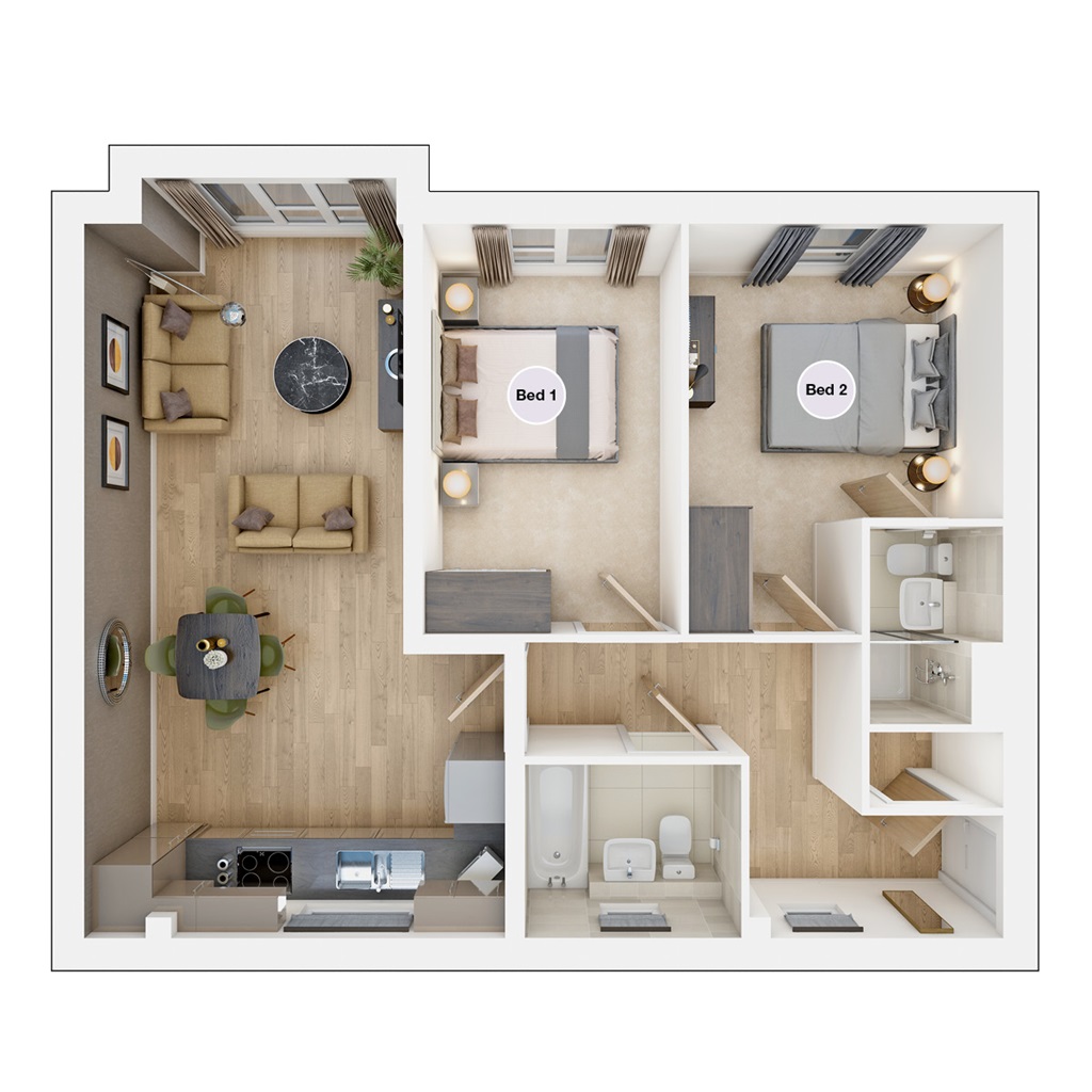 Garrison Grove - Plot 953, Shorncliffe Heights, Sales Information Centre, Off Royal Military Avenue, Folkestone floorplan