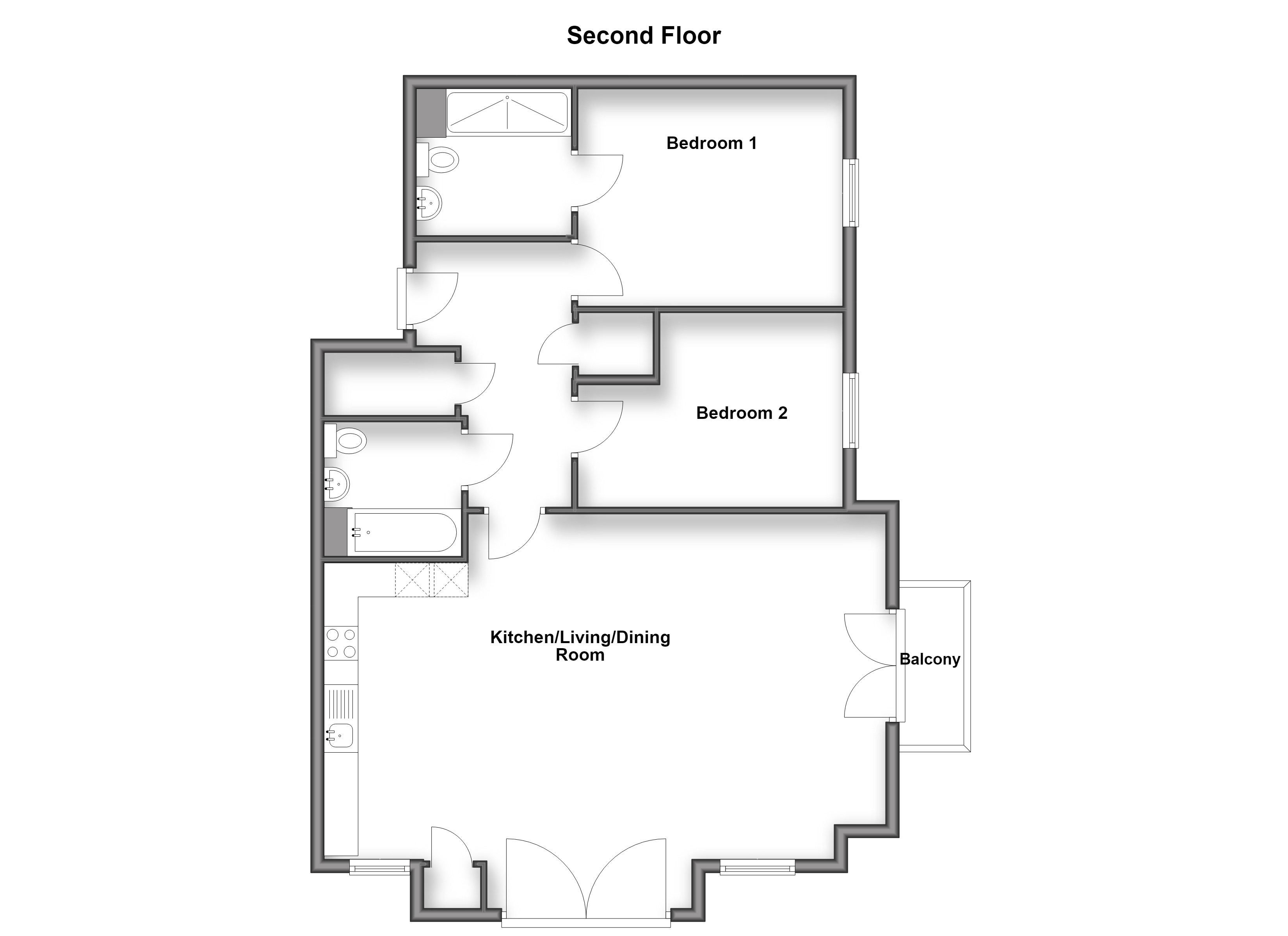 Flat 8, 10, Wills Crescent, Leybourne floorplan