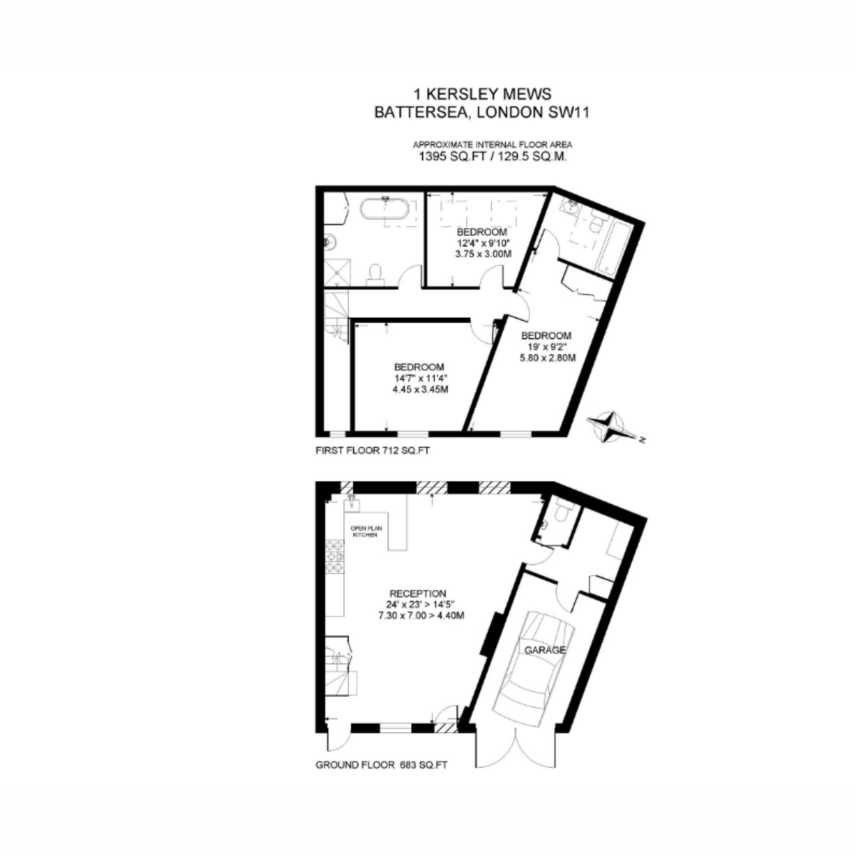 1, Kersley Mews, London floorplan