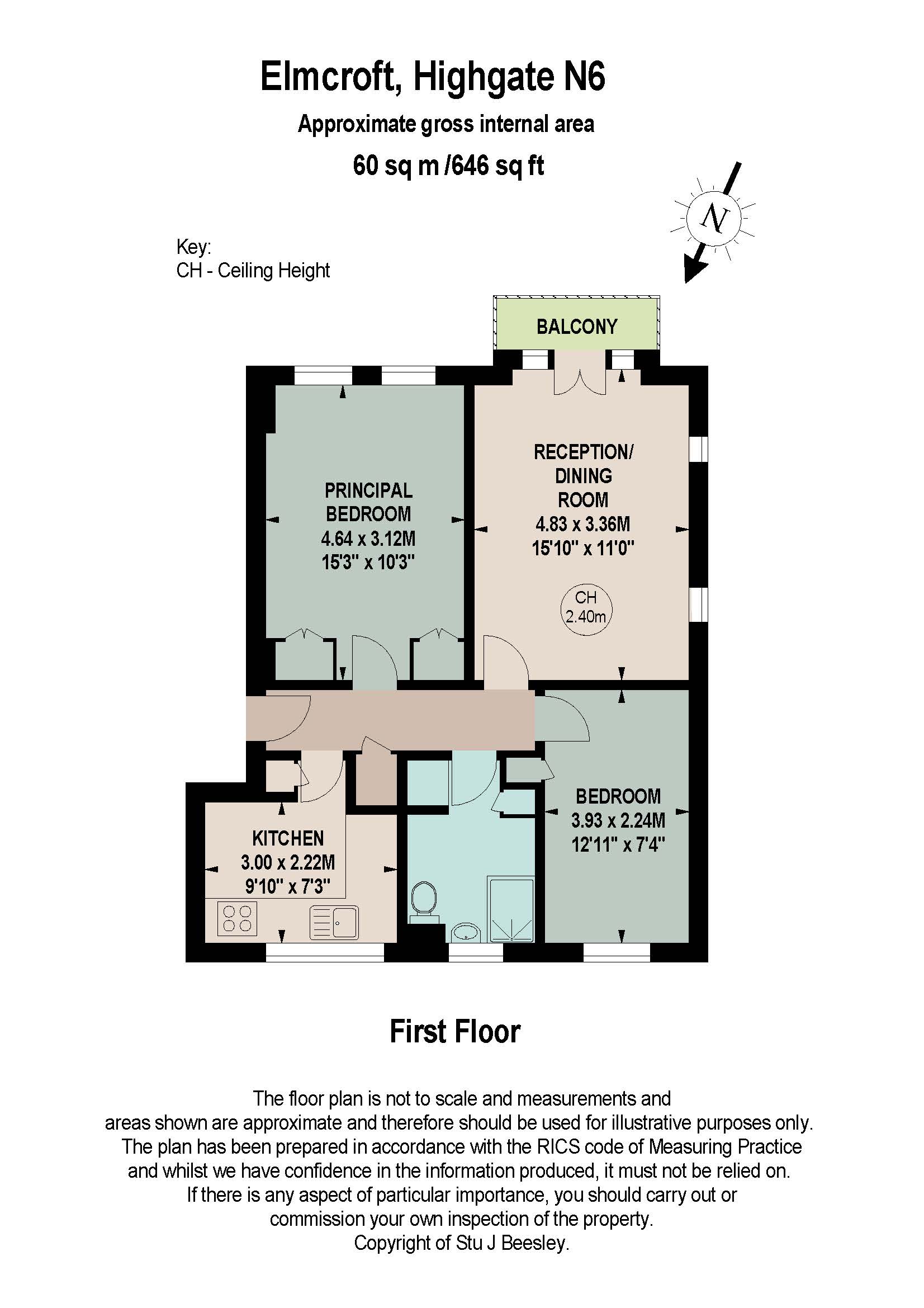 Stanhope Road, Highgate, London N6, 2 bedroom flat for sale 62199405