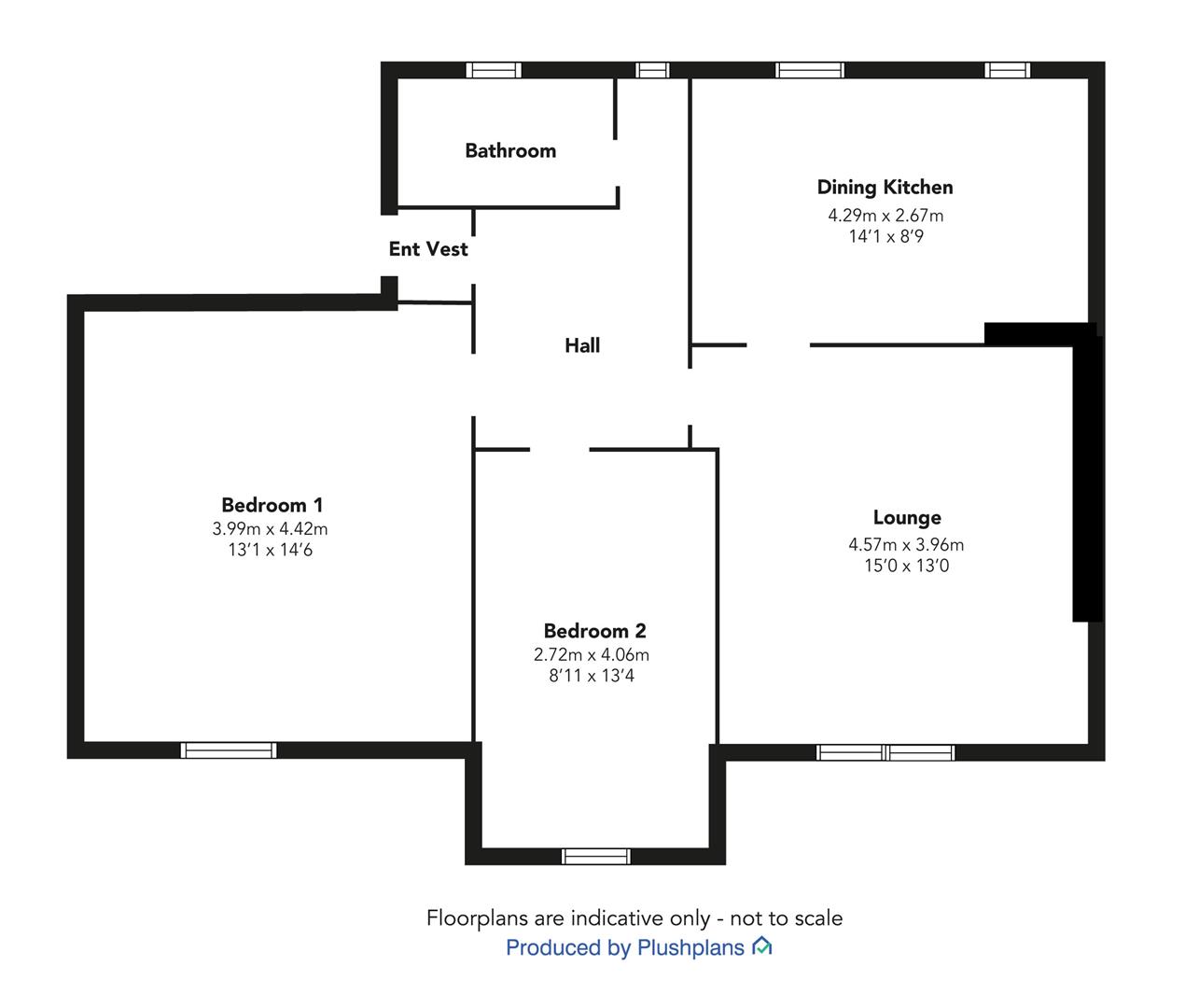 3F, Pine Street, Greenock floorplan
