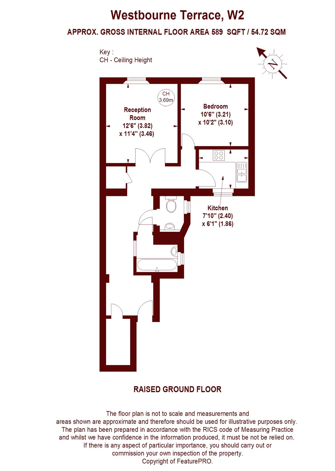 1 Bedrooms Flat to rent in Westbourne Terrace, London W2