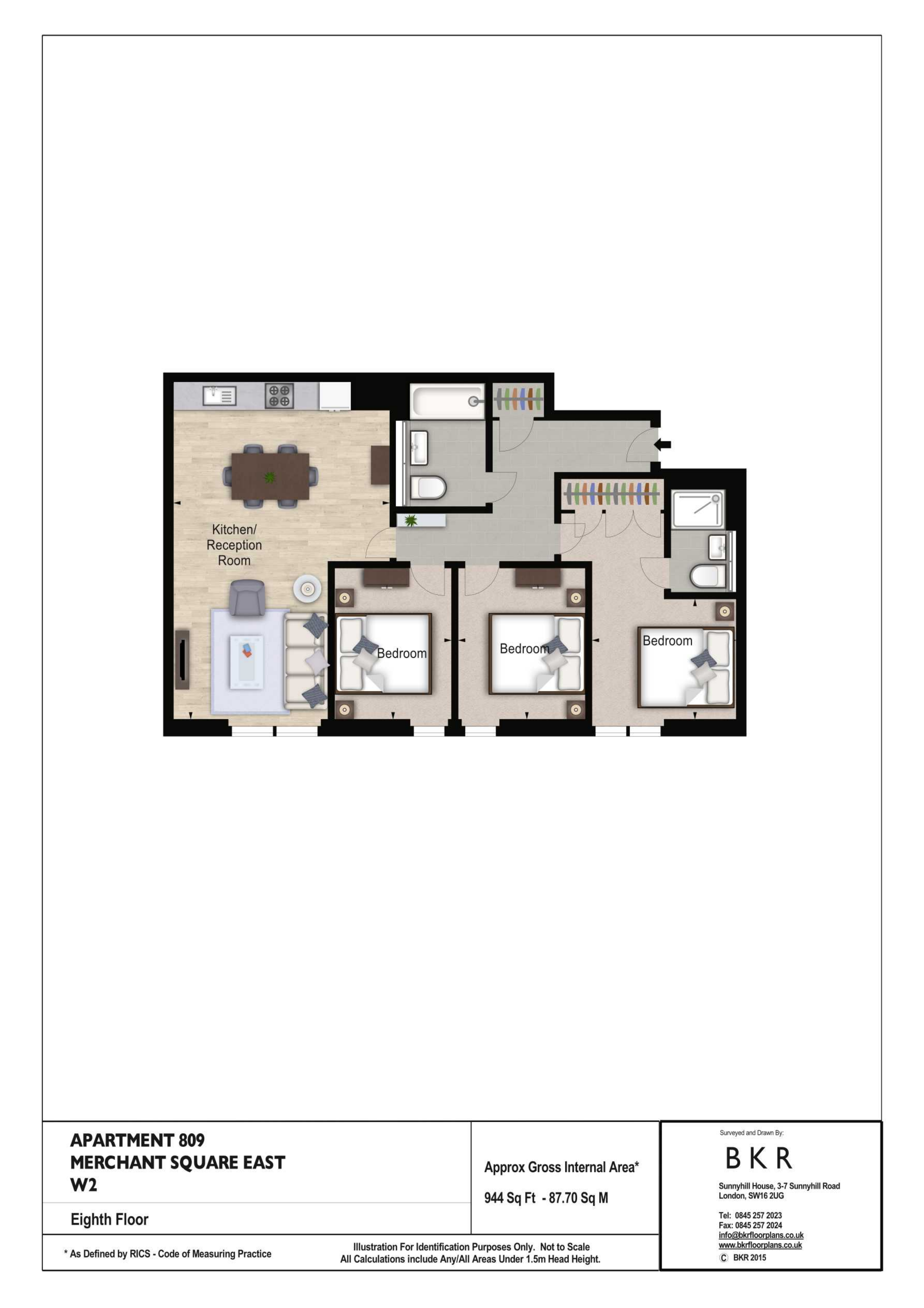 809, Merchant Square, London floorplan
