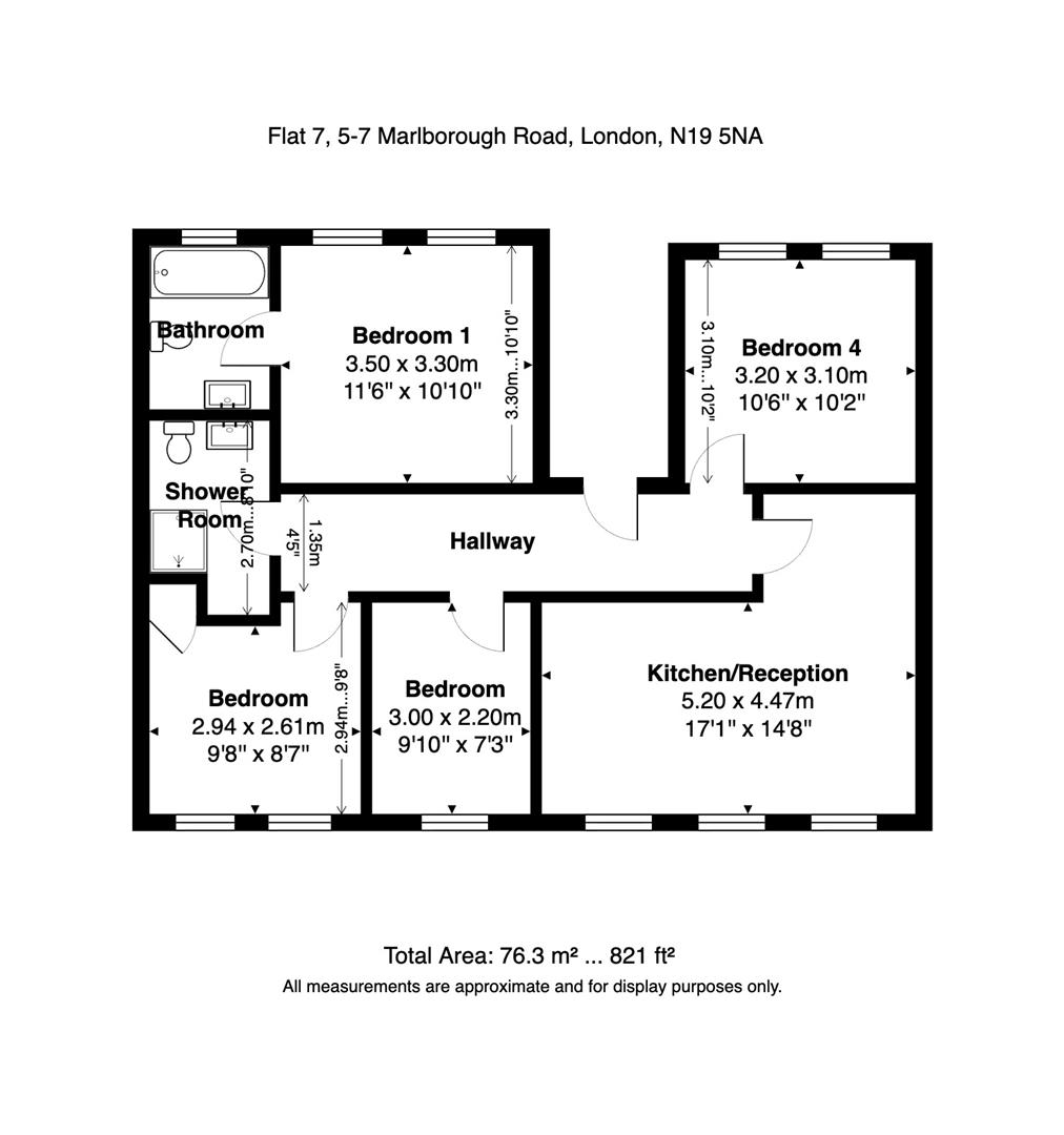 Flat 7, 5-7, Marlborough Road, London floorplan