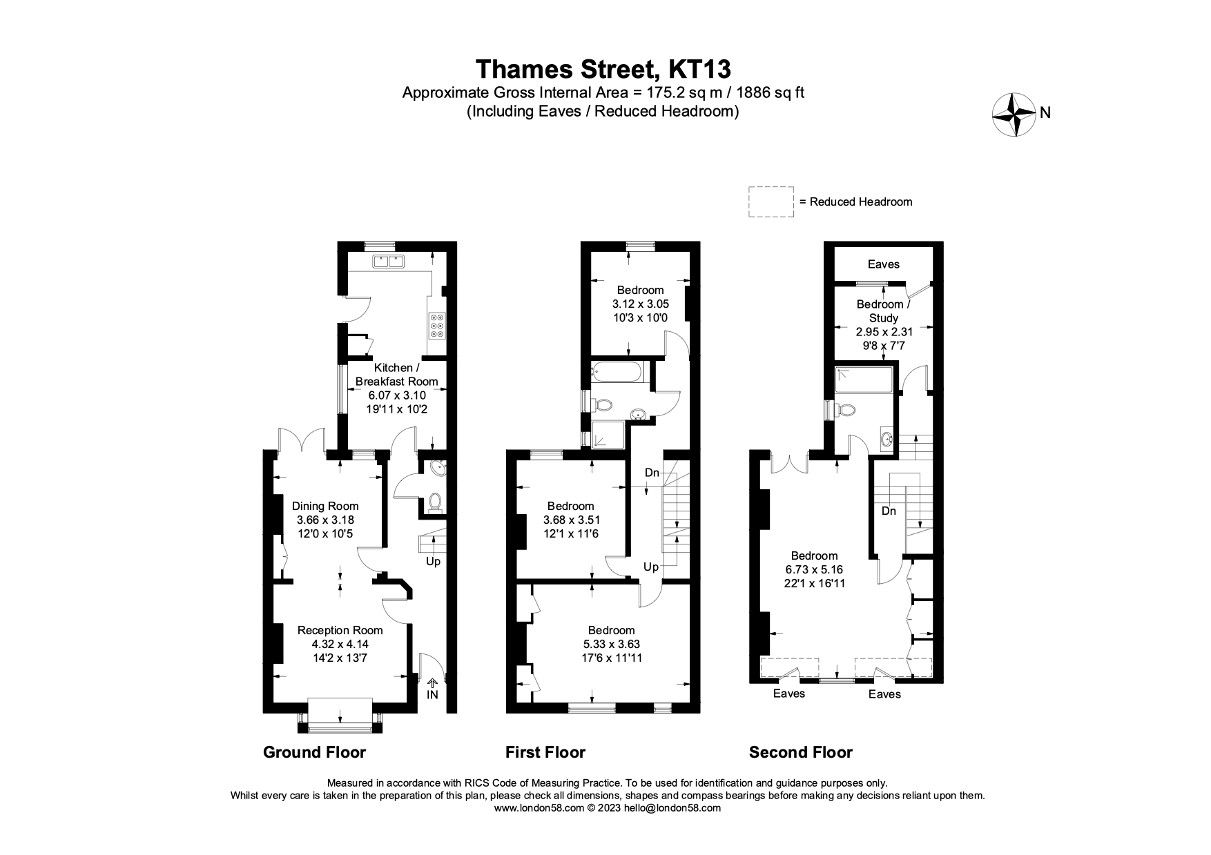 Thames Street, Weybridge, Surrey KT13, 5 bedroom terraced house for
