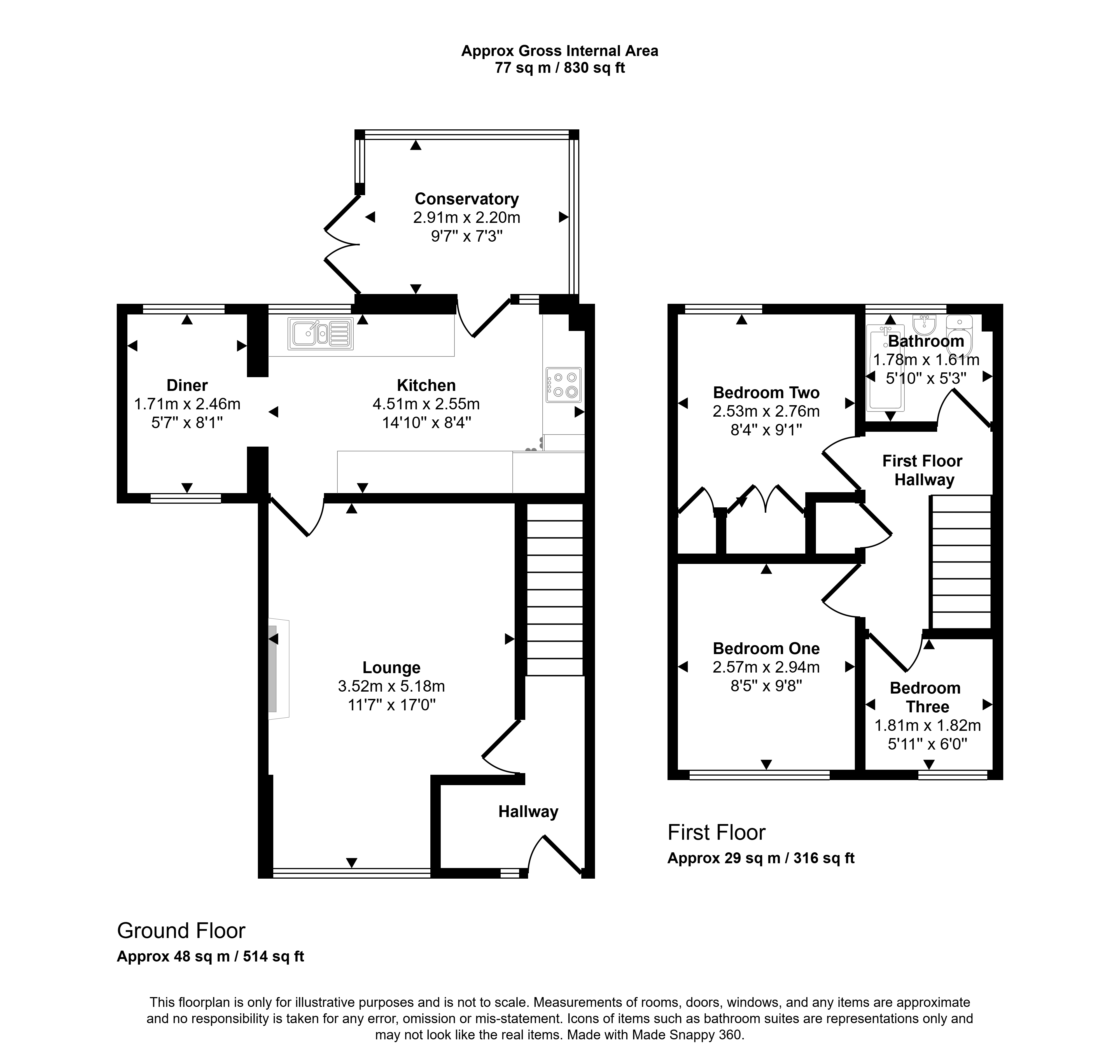 13, Lawnswood, Houghton Le Spring floorplan