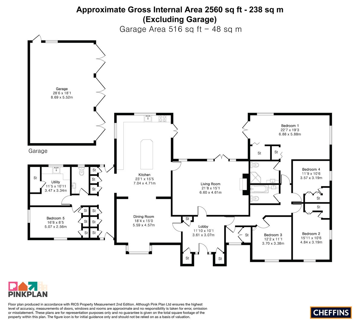 Griffins, Thurlow Road, Withersfield floorplan