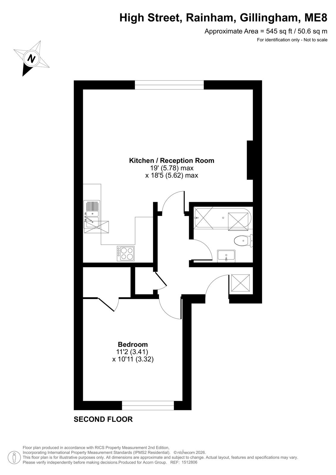 Flat 7, Axford Court, 231, High Street, Gillingham floorplan