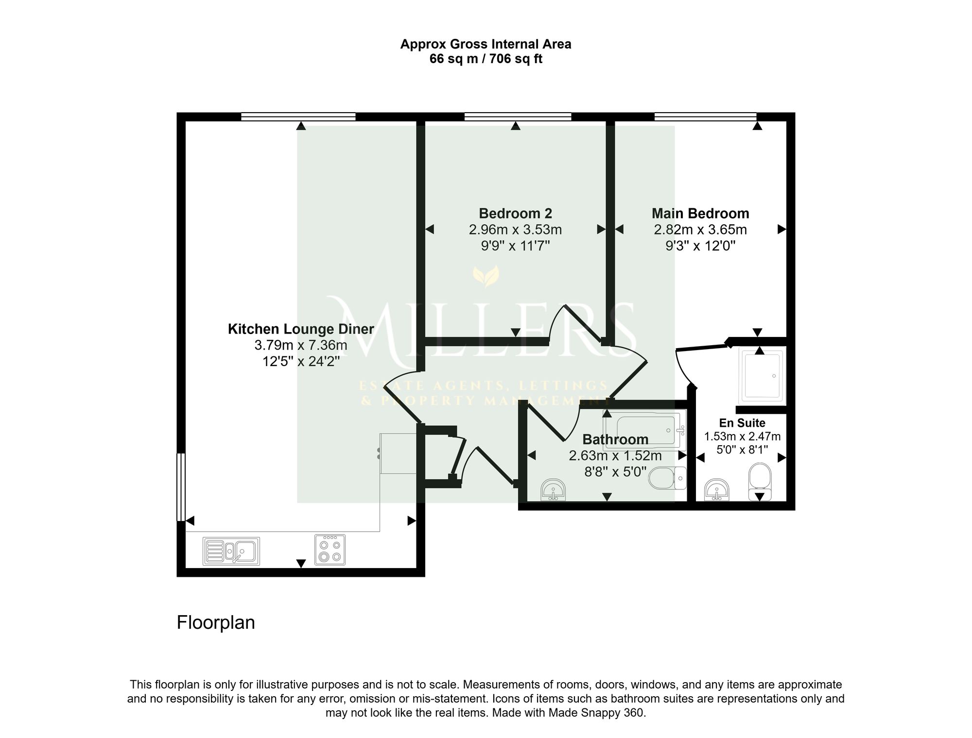 Flat Theta, Constantia House, Cromer floorplan