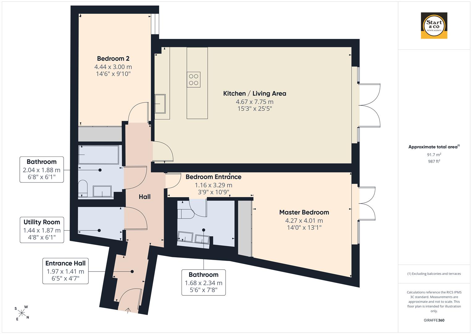 Apt One Coast, 14, Alexandra Road, Newquay floorplan
