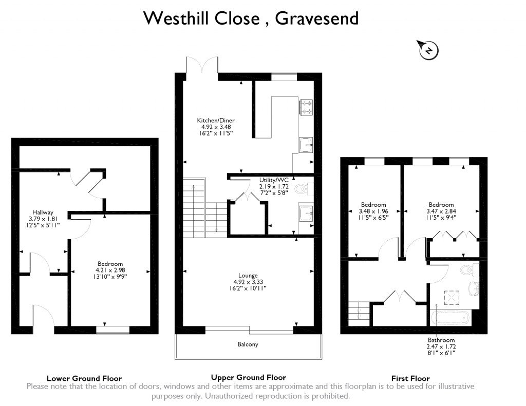 3 Bedrooms Town house for sale in Westhill Close, Gravesend DA12