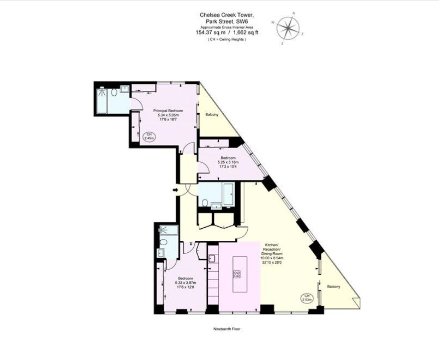 Flat 43, Chelsea Creek Tower, 12, Park Street, London floorplan