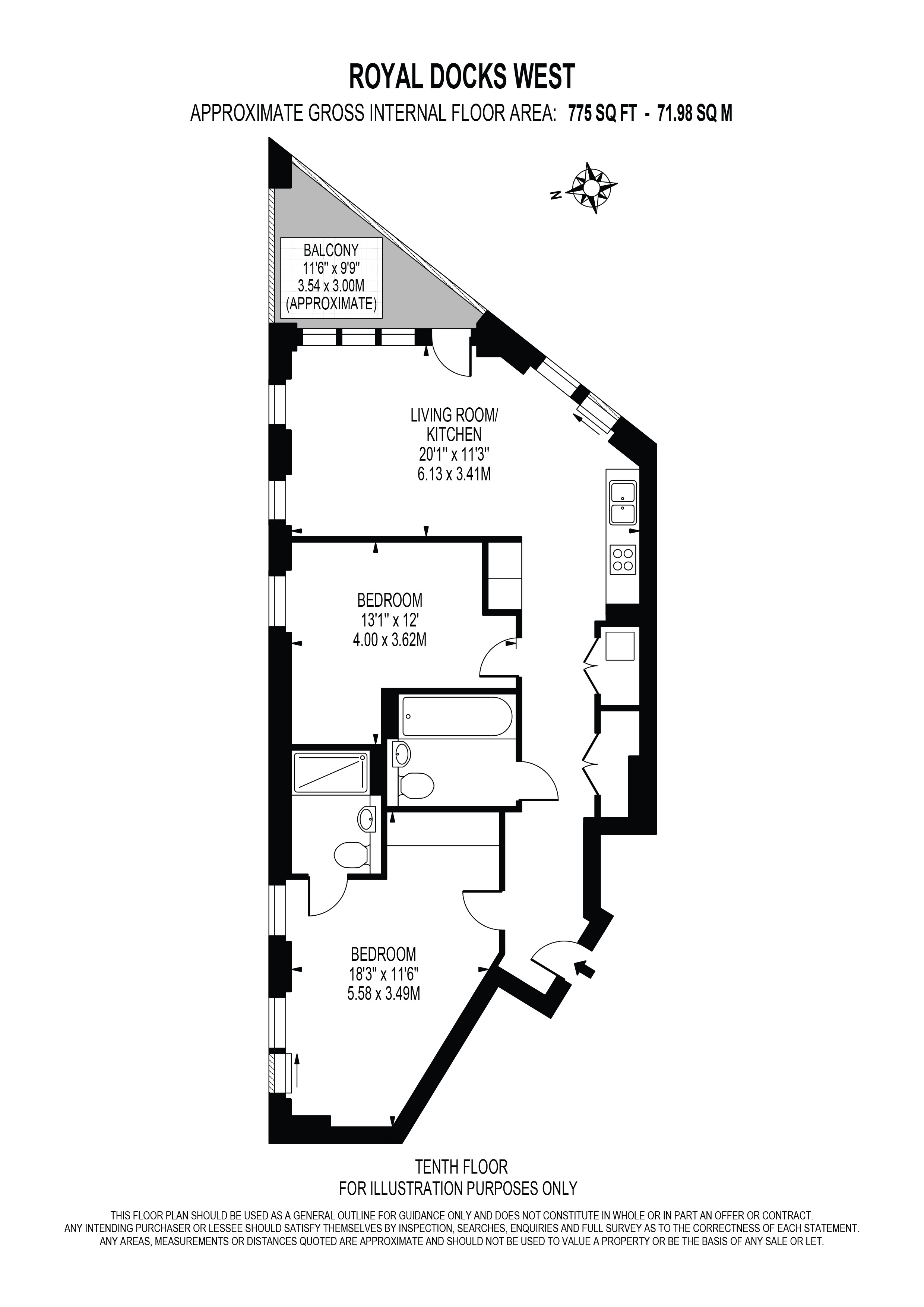 2 Bedrooms Flat to rent in Western Gateway, Royal Docks West, London E16