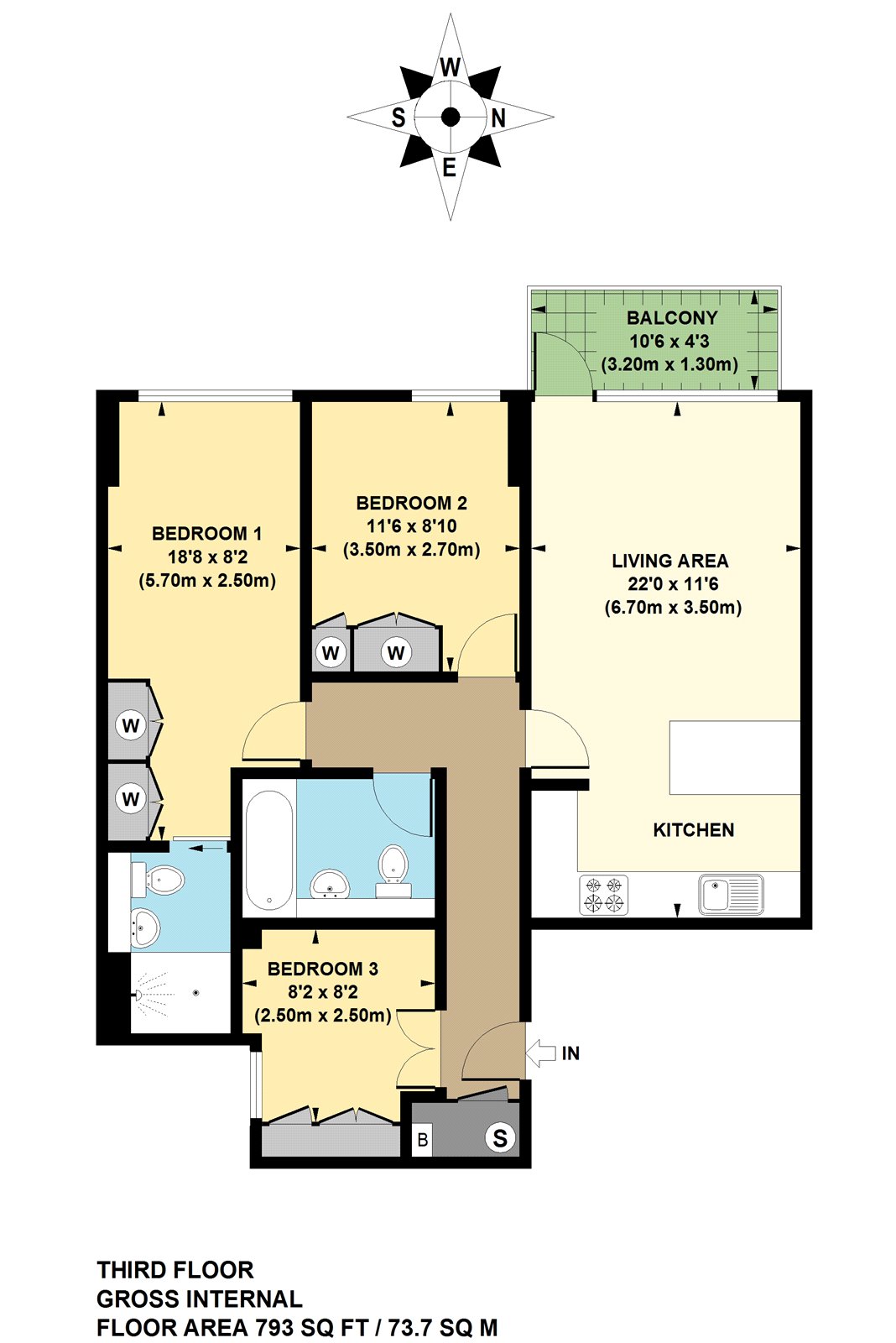 3 Bedrooms Flat to rent in Esquared Apartments, 3 Allgood Street, London E2