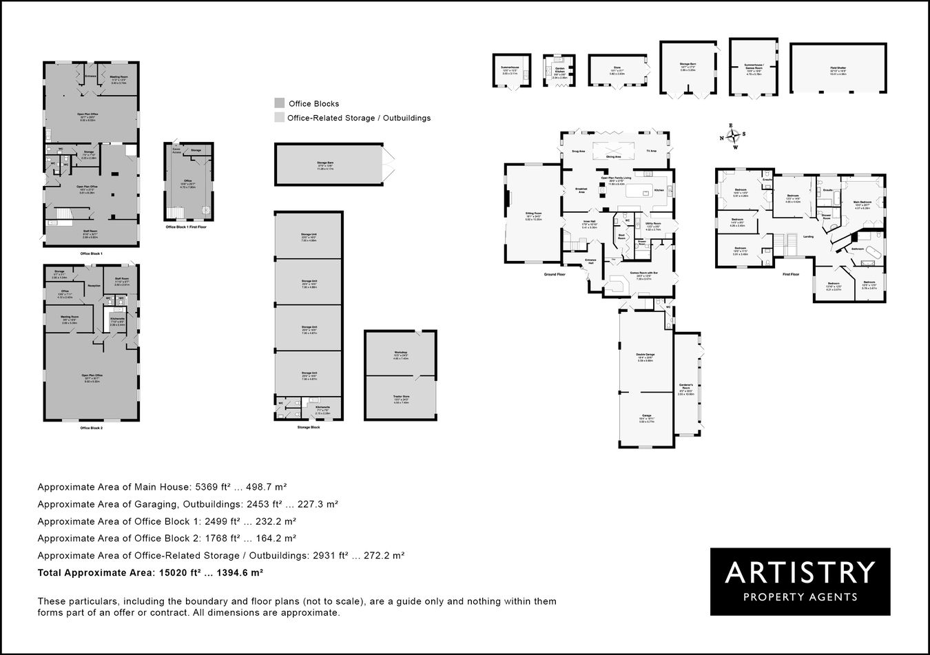 Harrison House, Langford Road, Biggleswade, Bedfordshire (with home, offices and land) floorplan