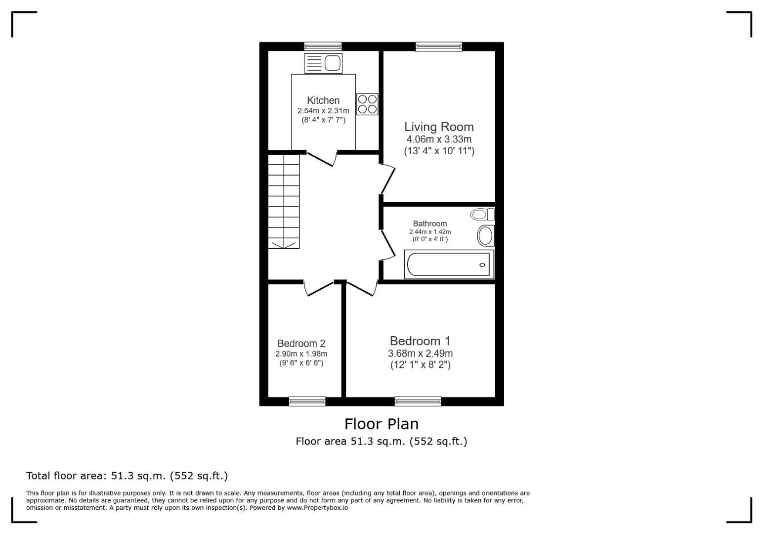 Top floor flat, 21, Broad Walk, Bristol floorplan