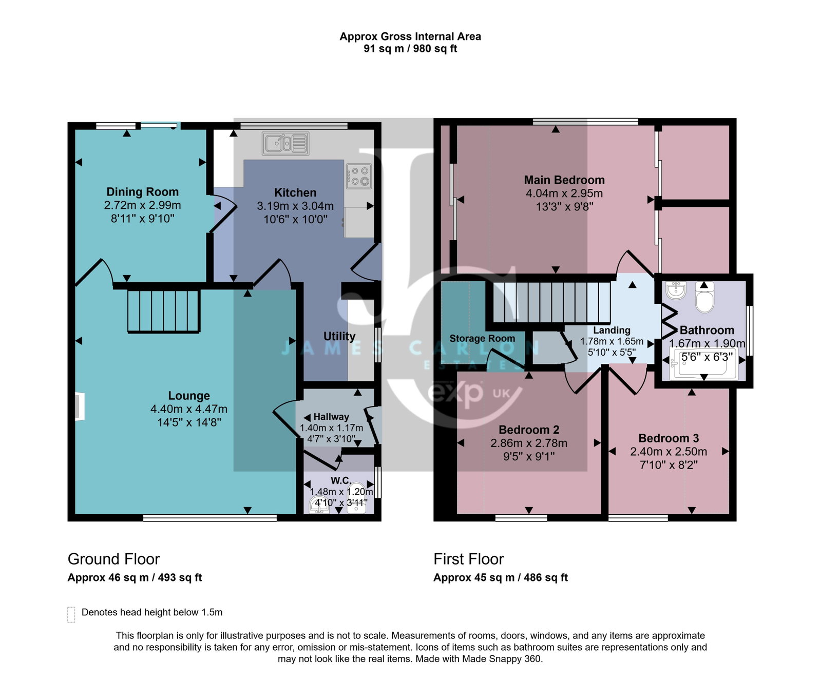 54, St. Michaels Close, Telford floorplan