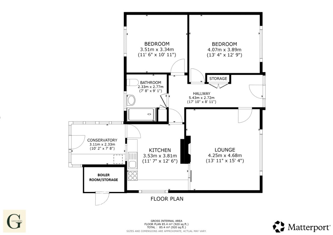 206, Main Road, Nottingham floorplan