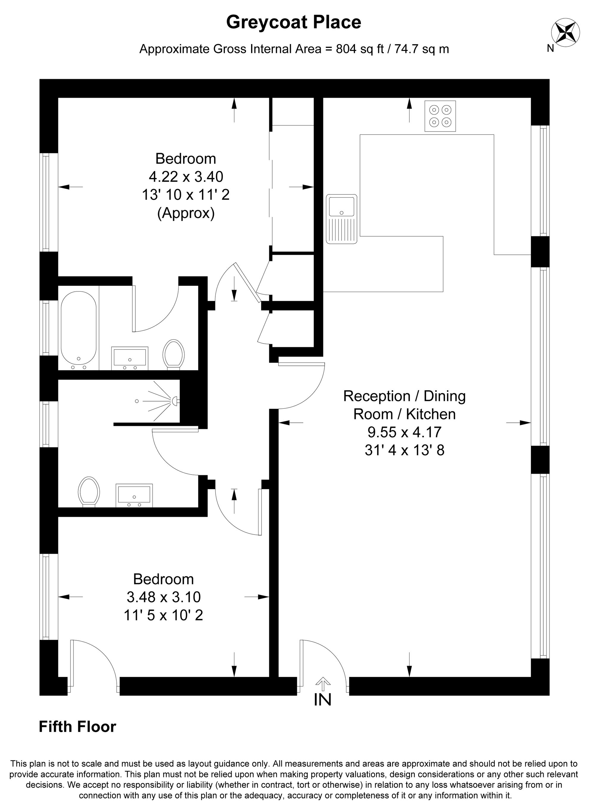 Flat 8, 15 Greycoat Place, London floorplan