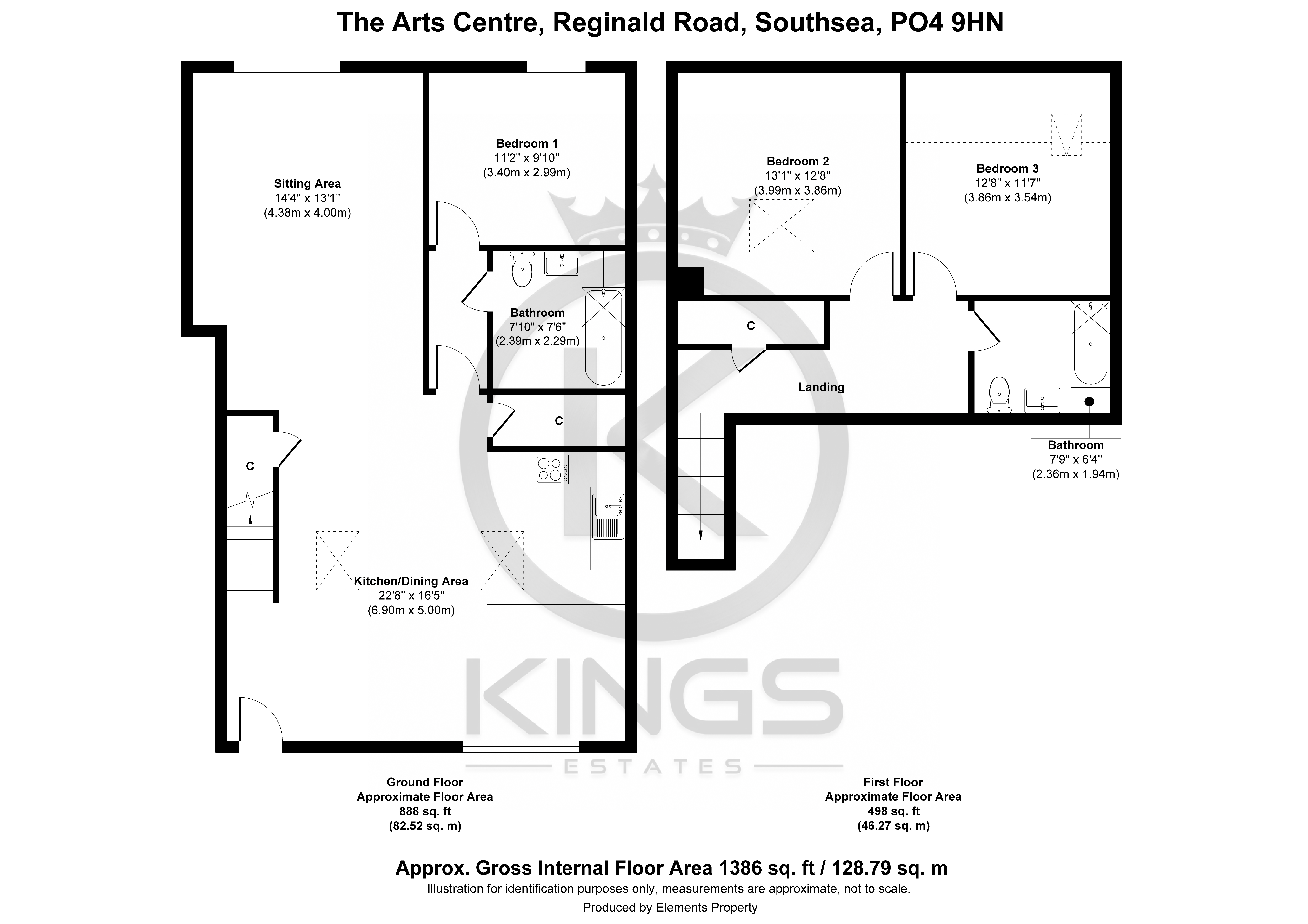Flat 14 The Arts Centre, 135, Reginald Road, Southsea floorplan