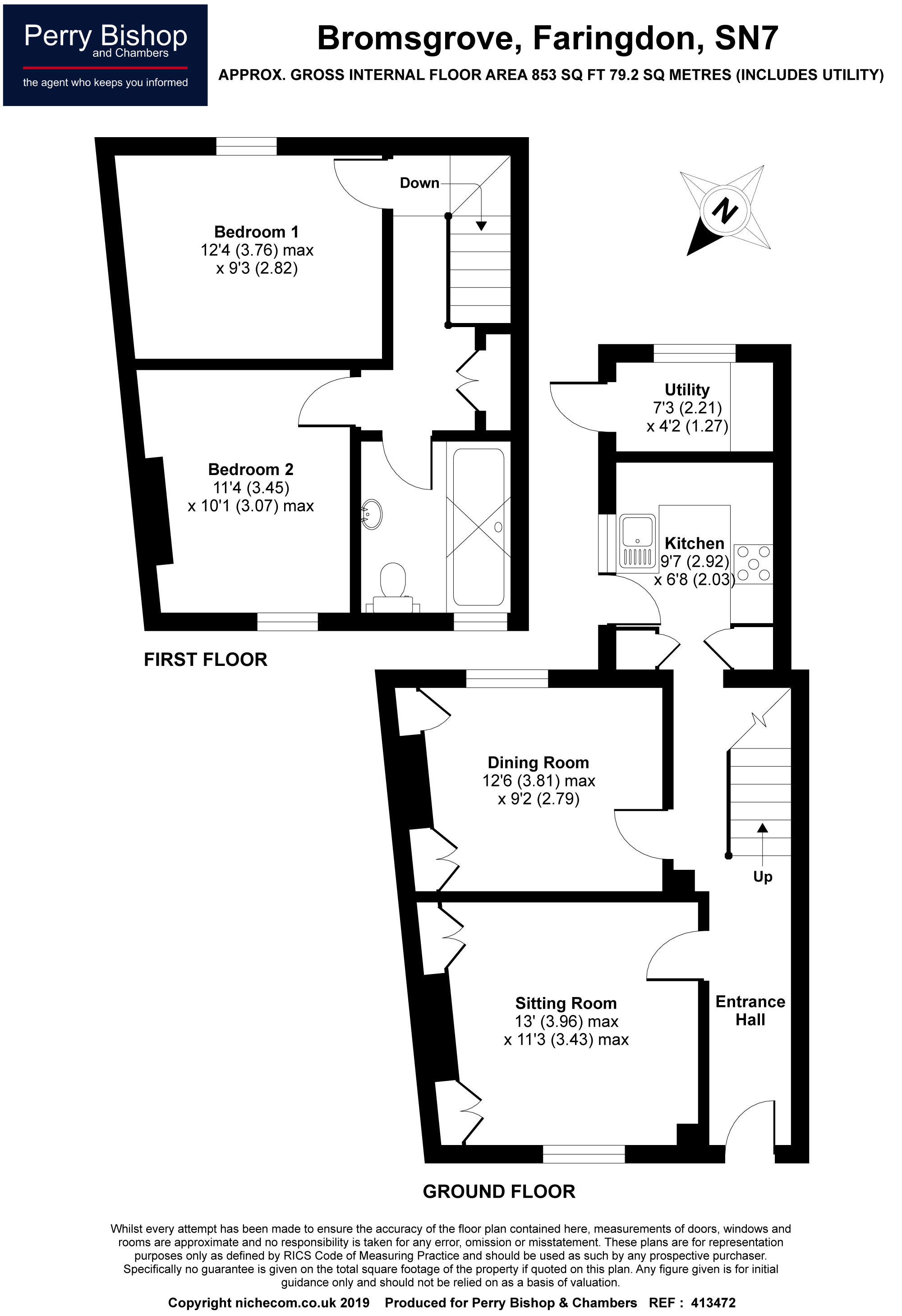 2 Bedrooms End terrace house for sale in Bromsgrove, Faringdon SN7