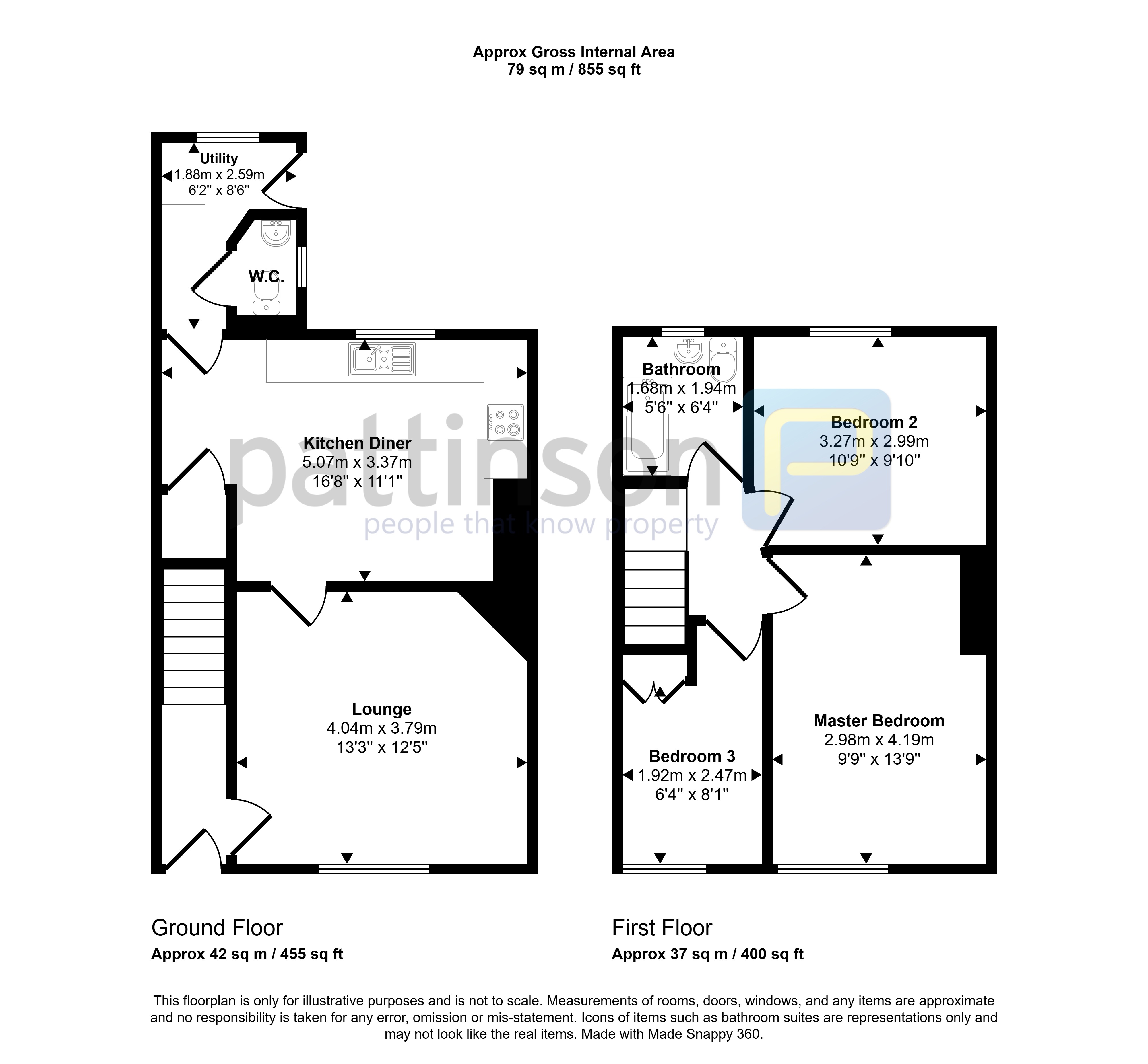 15, Woodhorn Crescent, Newbiggin-by-the-Sea floorplan