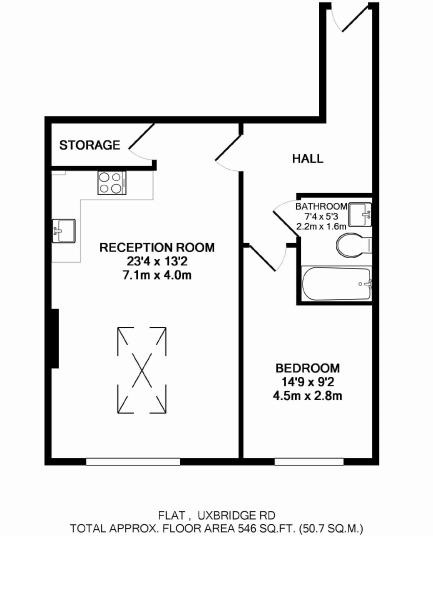 Flat 2 147, Uxbridge Road, Hampton Hill floorplan