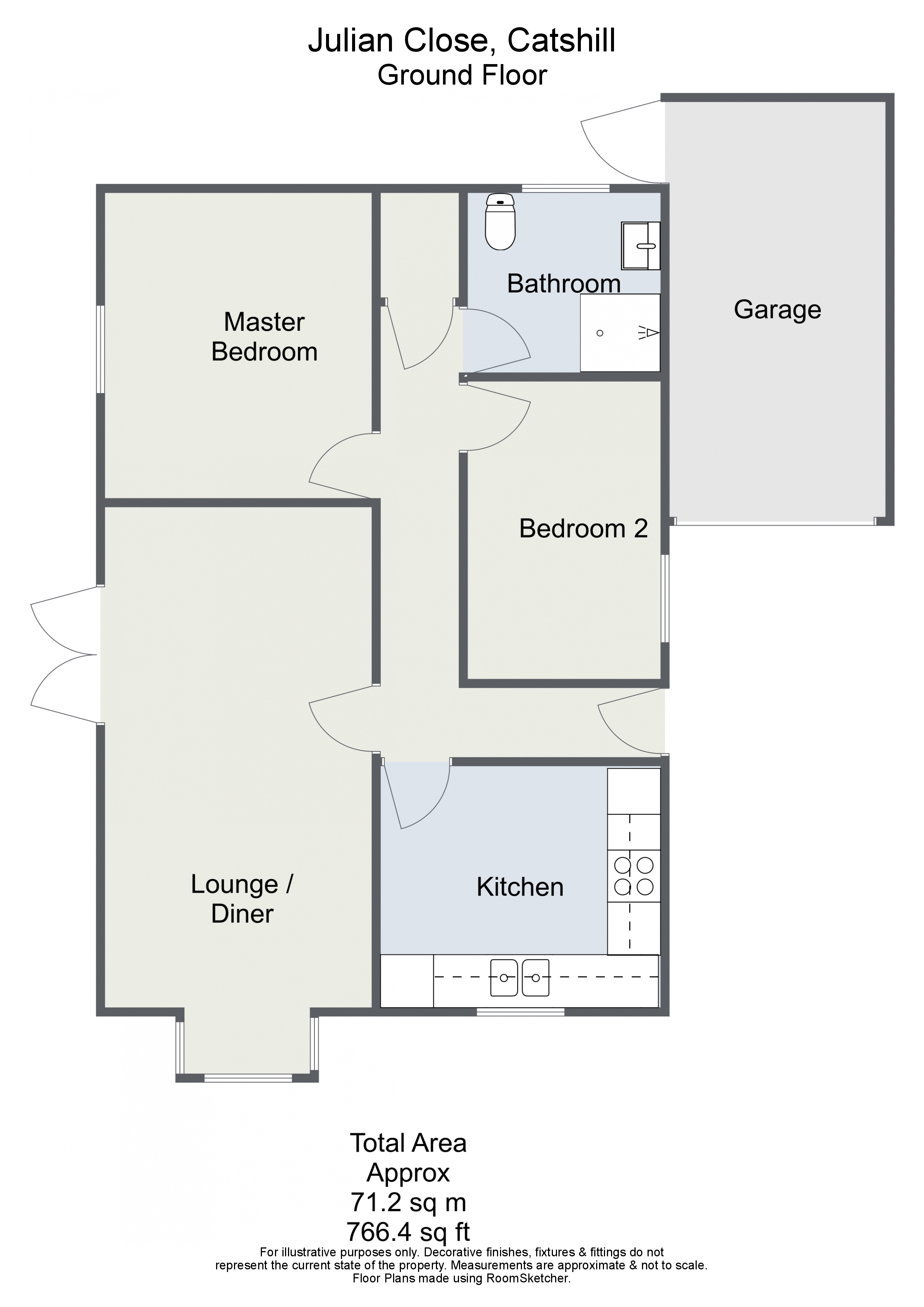 Julian Close Catshill Bromsgrove B61 2 Bedroom Detached