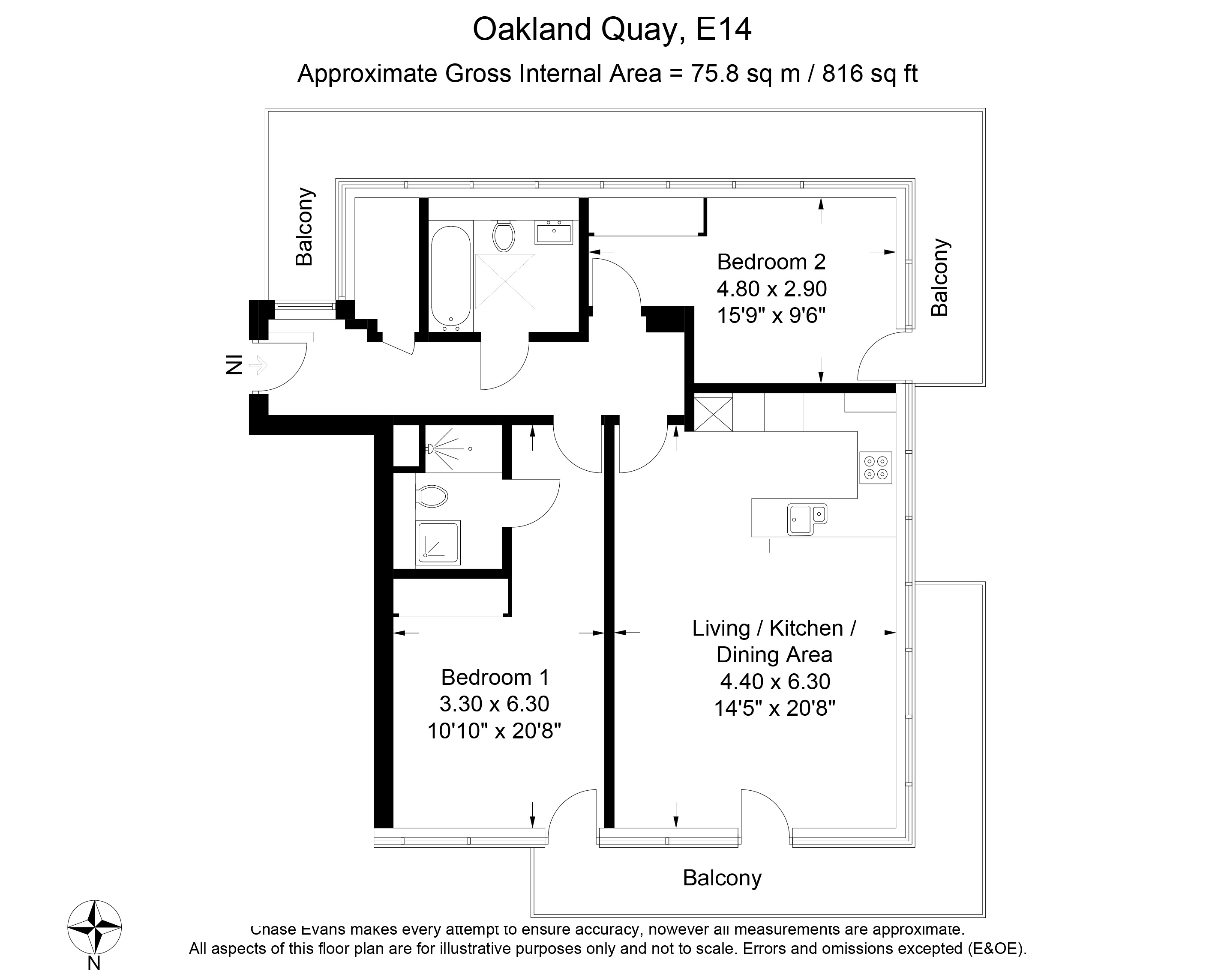 2 Bedrooms Flat to rent in Baltimore Wharf, Oakland Quay, Canary Wharf E14