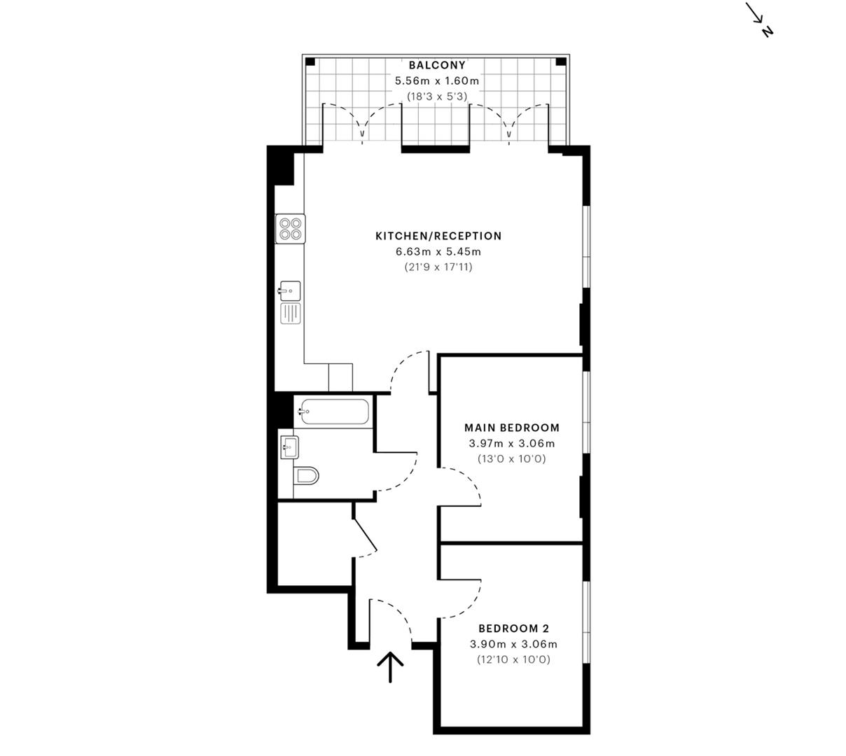 9 Streamside House, 156 Hatton Road, Feltham floorplan
