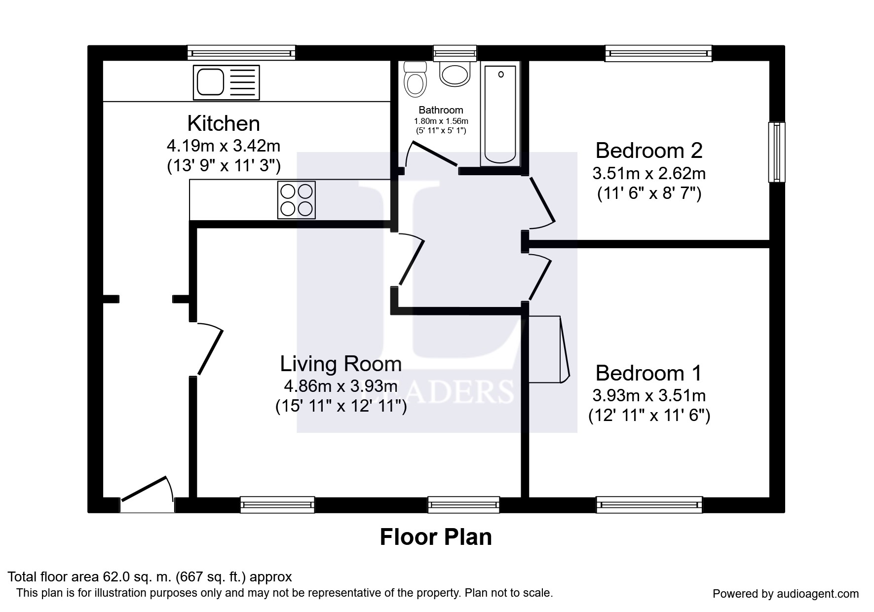 2 Bedrooms Flat for sale in Tilers Way, Reigate RH2