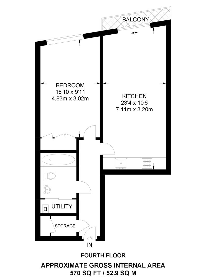 Flat 402, 1 Pepys Street, London floorplan