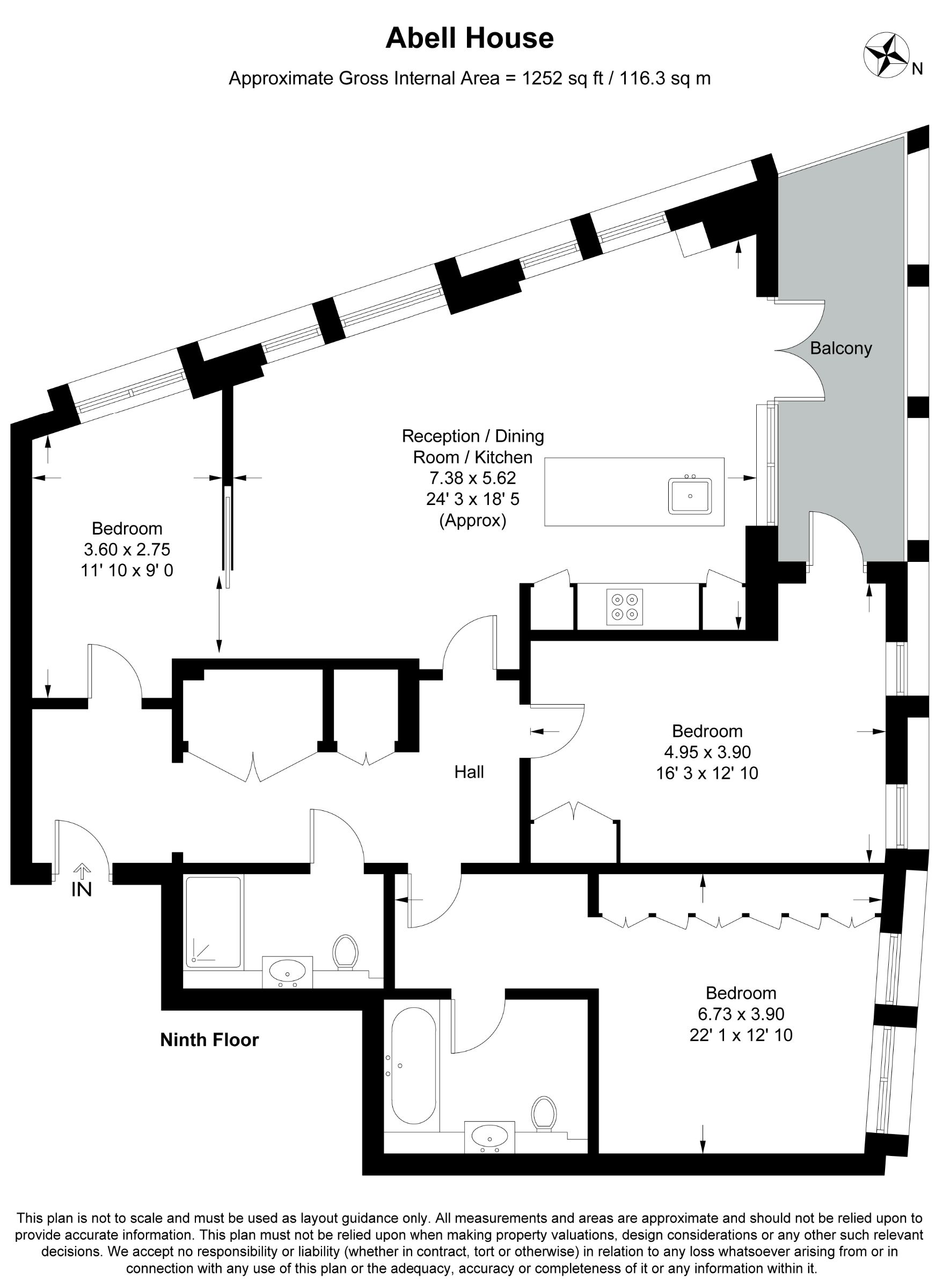 56 Abell House, London floorplan