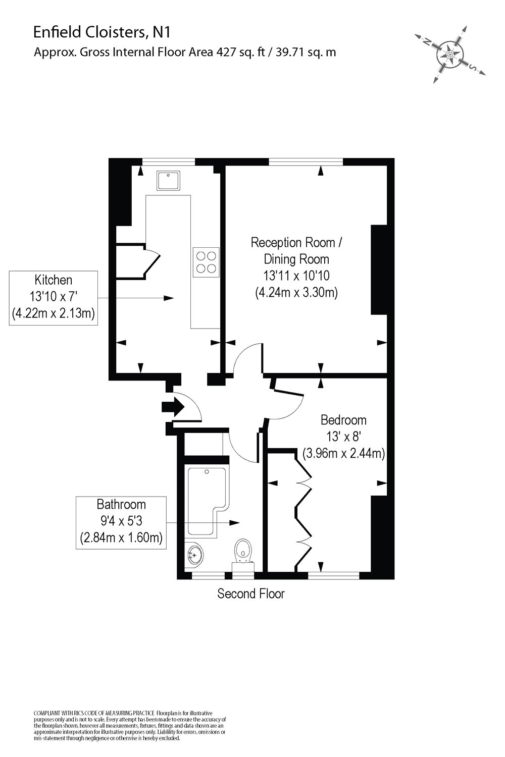 1 Bedrooms Flat to rent in Enfield Cloisters, Fanshaw Street, London N1